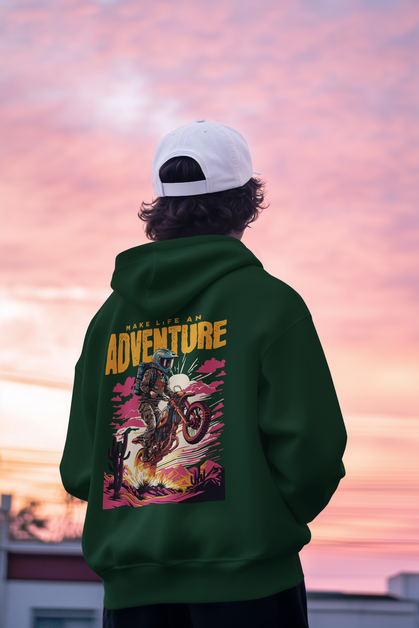 Make Life an Adventure Unisex Hoodie | Travel and Biker Graphic Hoodie | Adventure Wear
