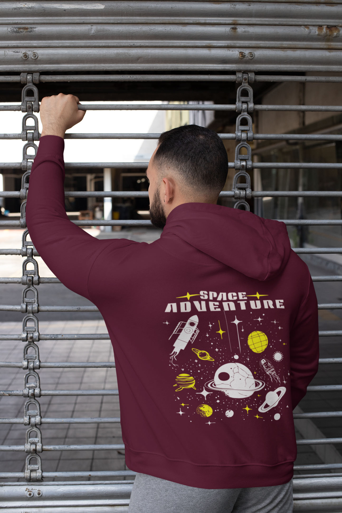 Space Adventure Graphic Unisex Hoodie