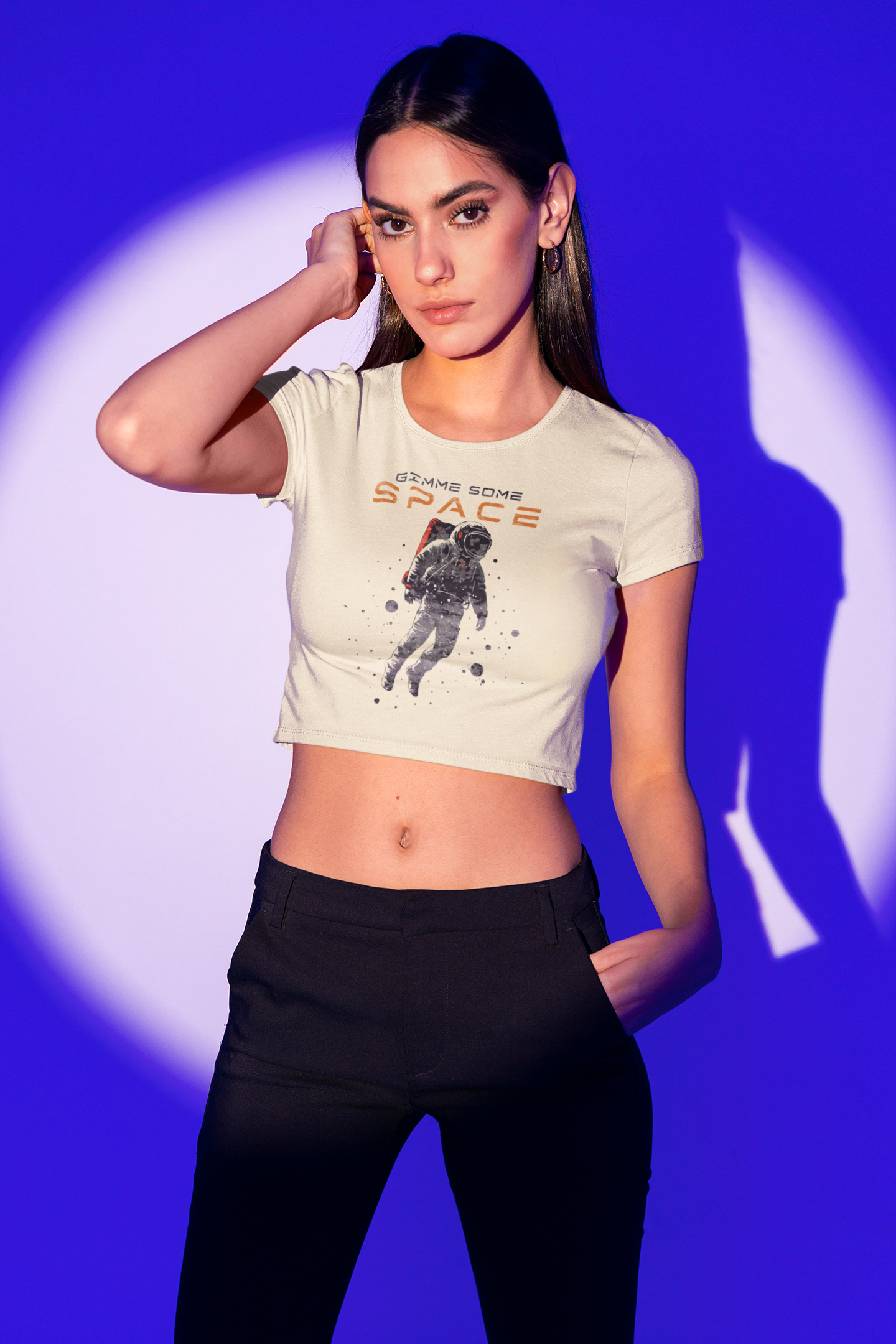 Gimme Some Space Astronaut Graphic Crop Top