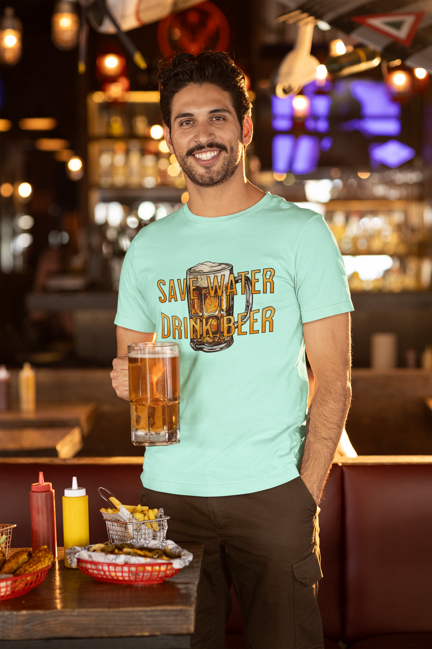 Save Water Drink Beer Funny Men's T-Shirt