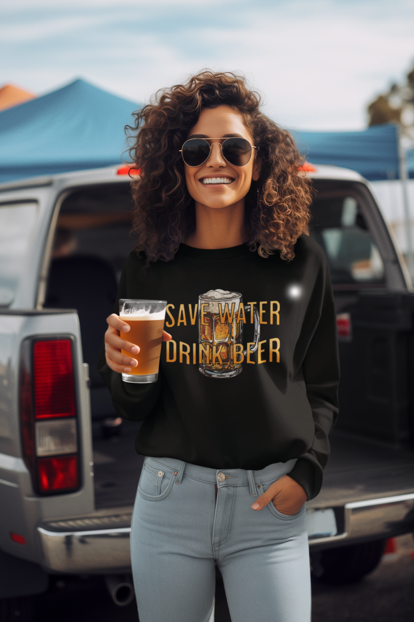 Funny Save Water Drink Beer Unisex Sweatshirt