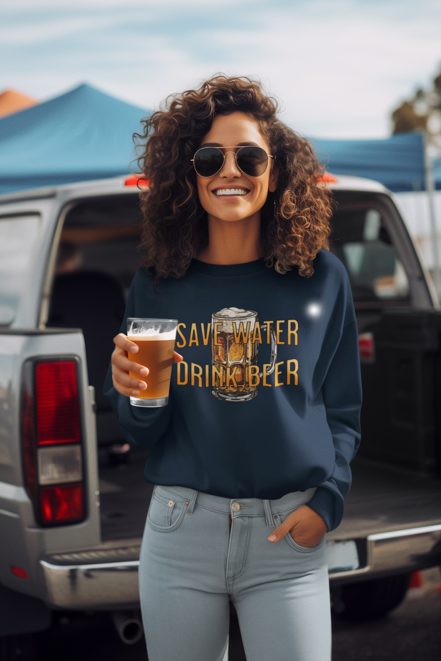 Funny Save Water Drink Beer Unisex Sweatshirt