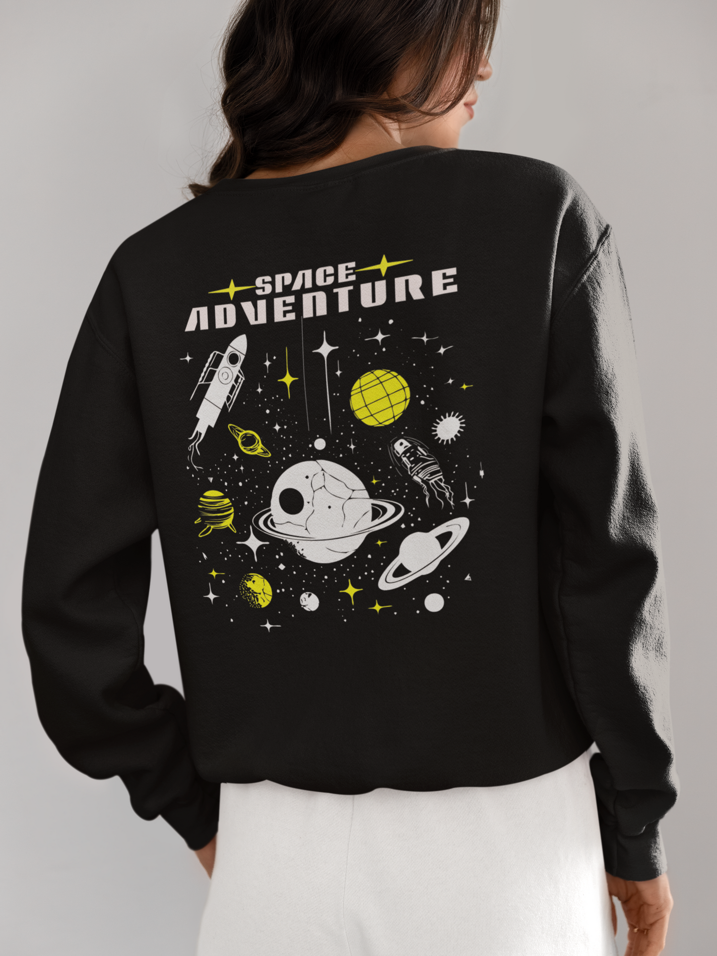 Space Adventure Graphic Unisex Sweatshirt