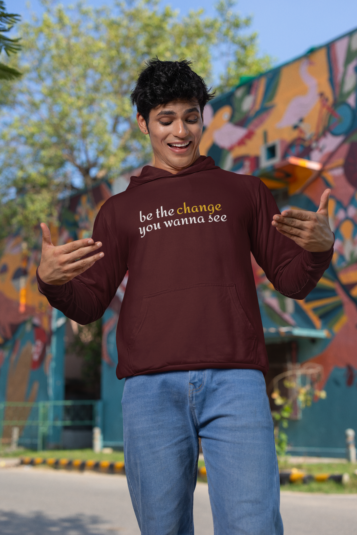 "Be The Change" Motivational Unisex Hoodie