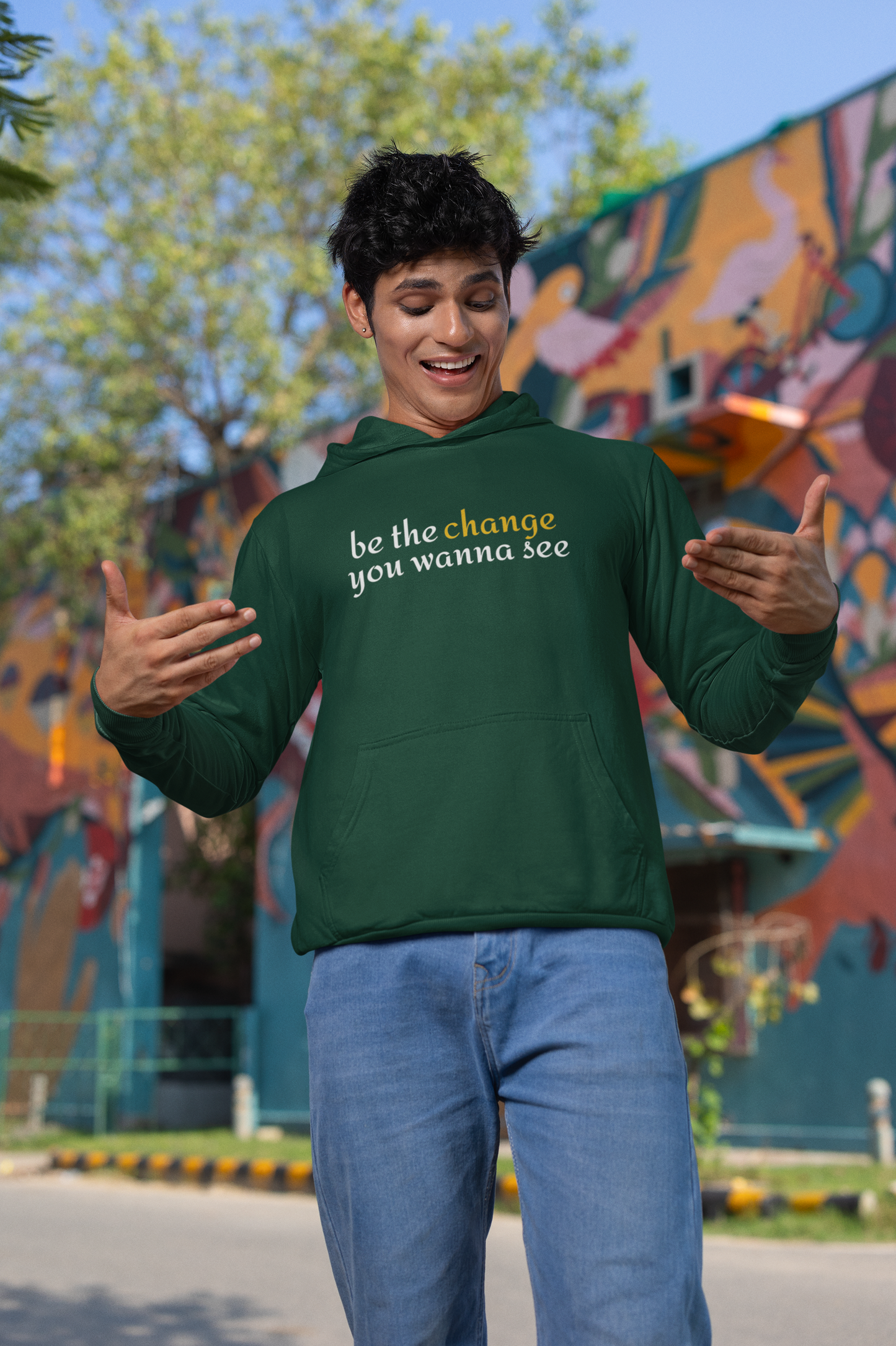 "Be The Change" Motivational Unisex Hoodie