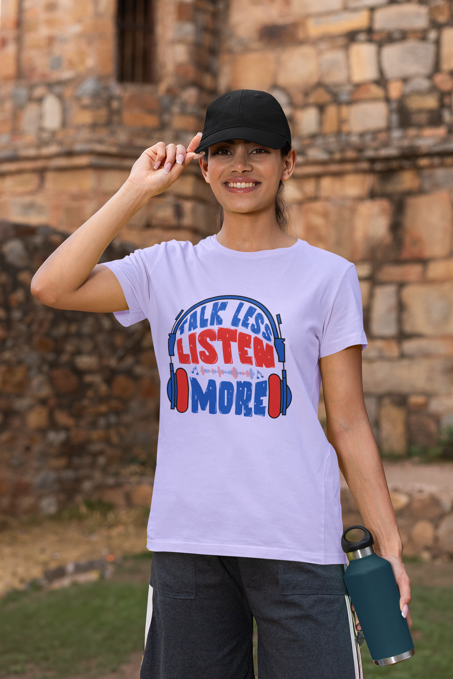 Talk Less, Listen More Women's Graphic Tee