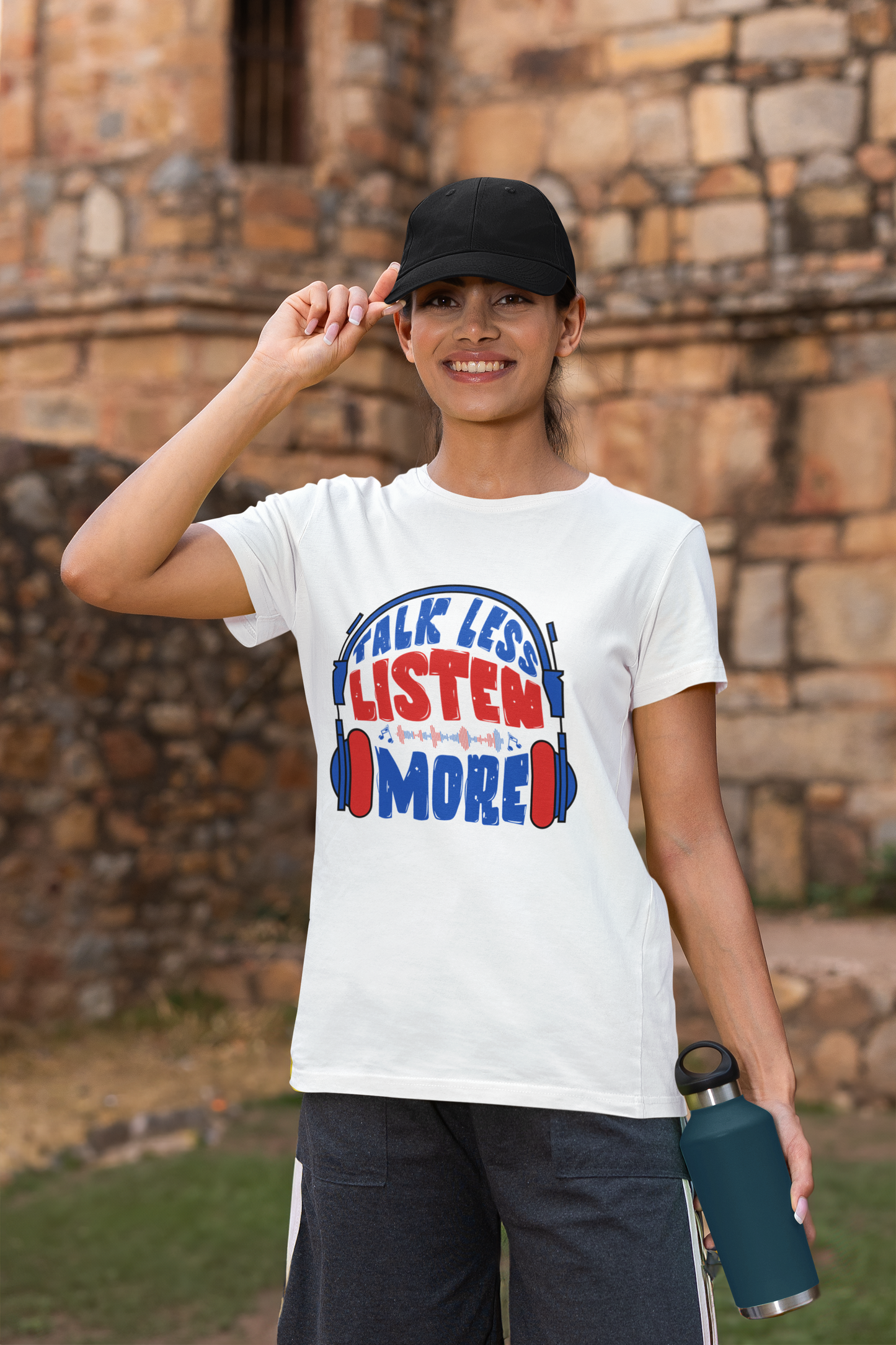 Talk Less, Listen More Women's Graphic Tee
