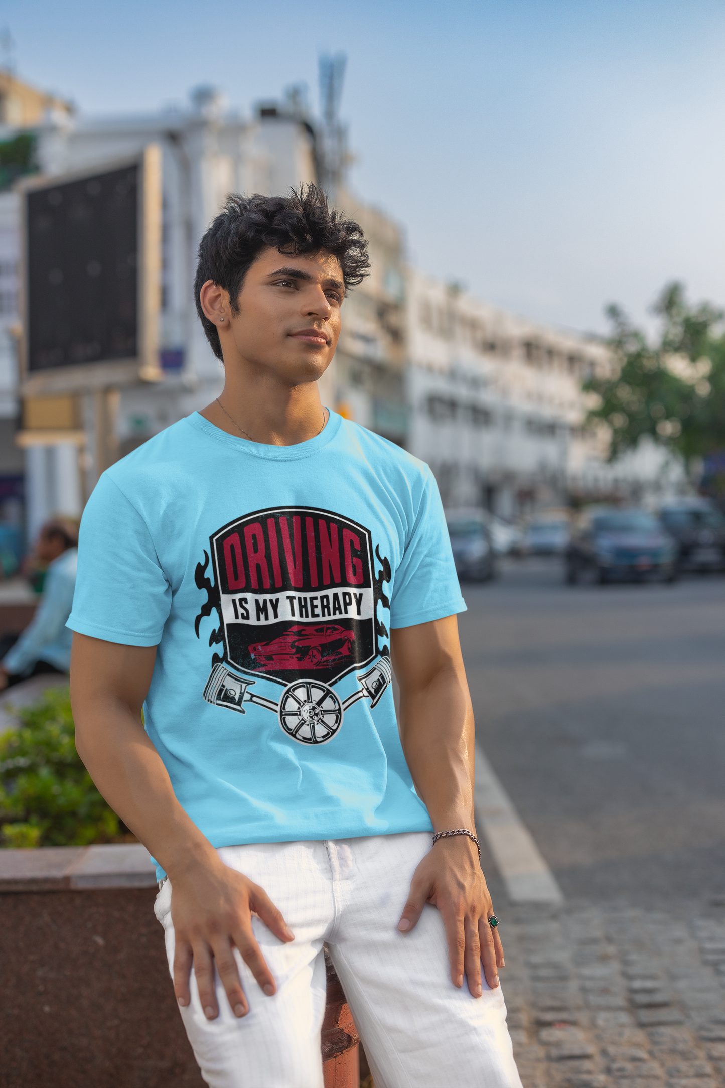 Driving Is My Therapy Car T-Shirt – Vintage Vibes for Car Lovers