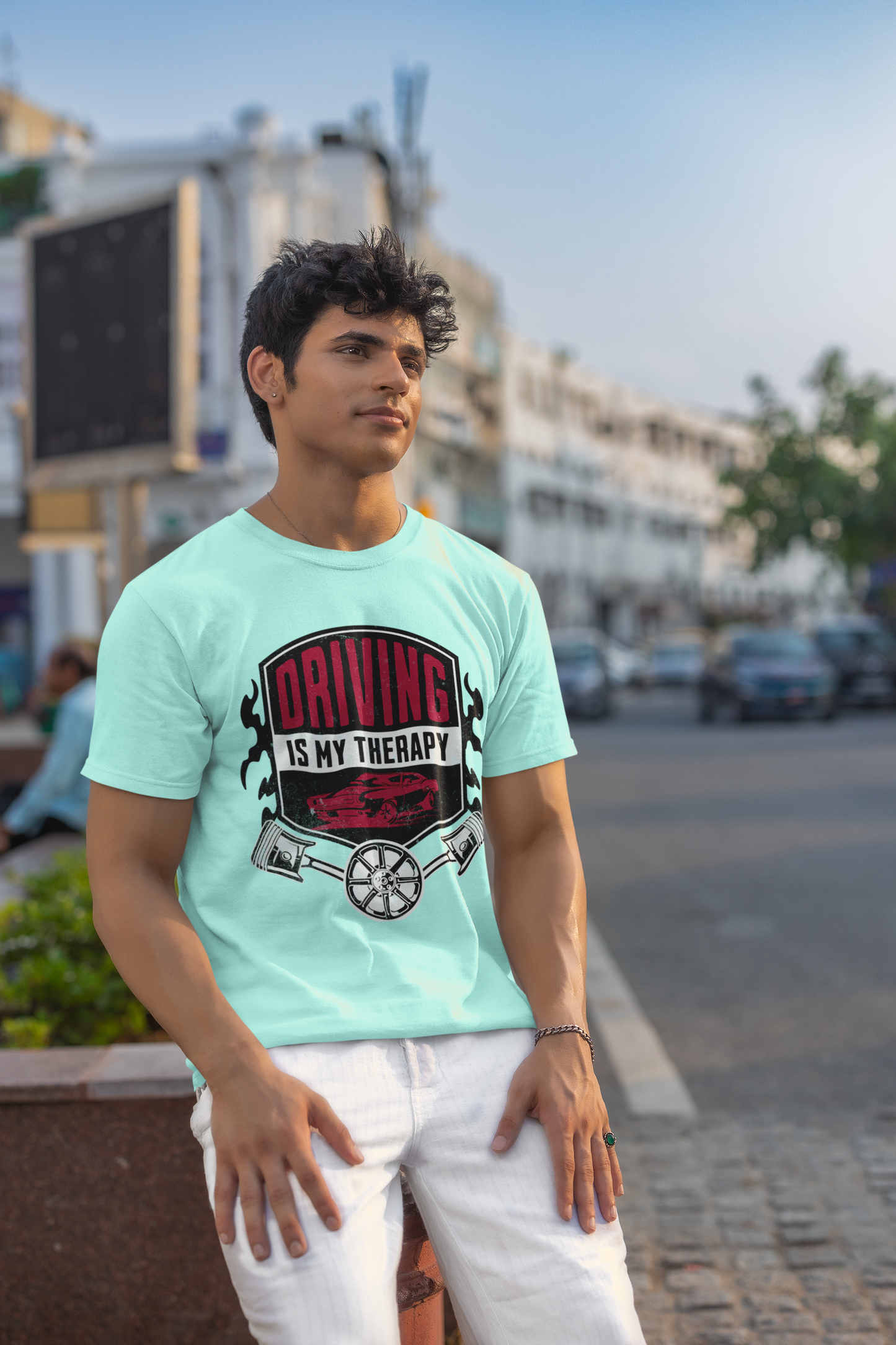 Driving Is My Therapy Car T-Shirt – Vintage Vibes for Car Lovers
