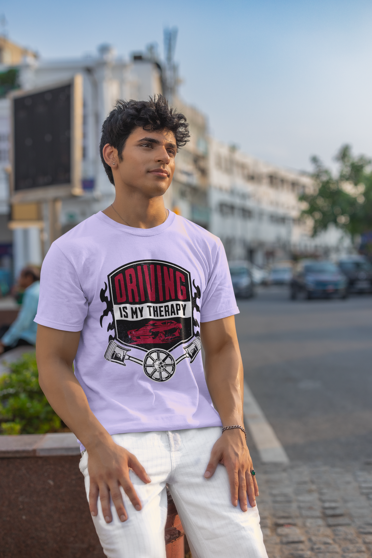 Driving Is My Therapy Car T-Shirt – Vintage Vibes for Car Lovers