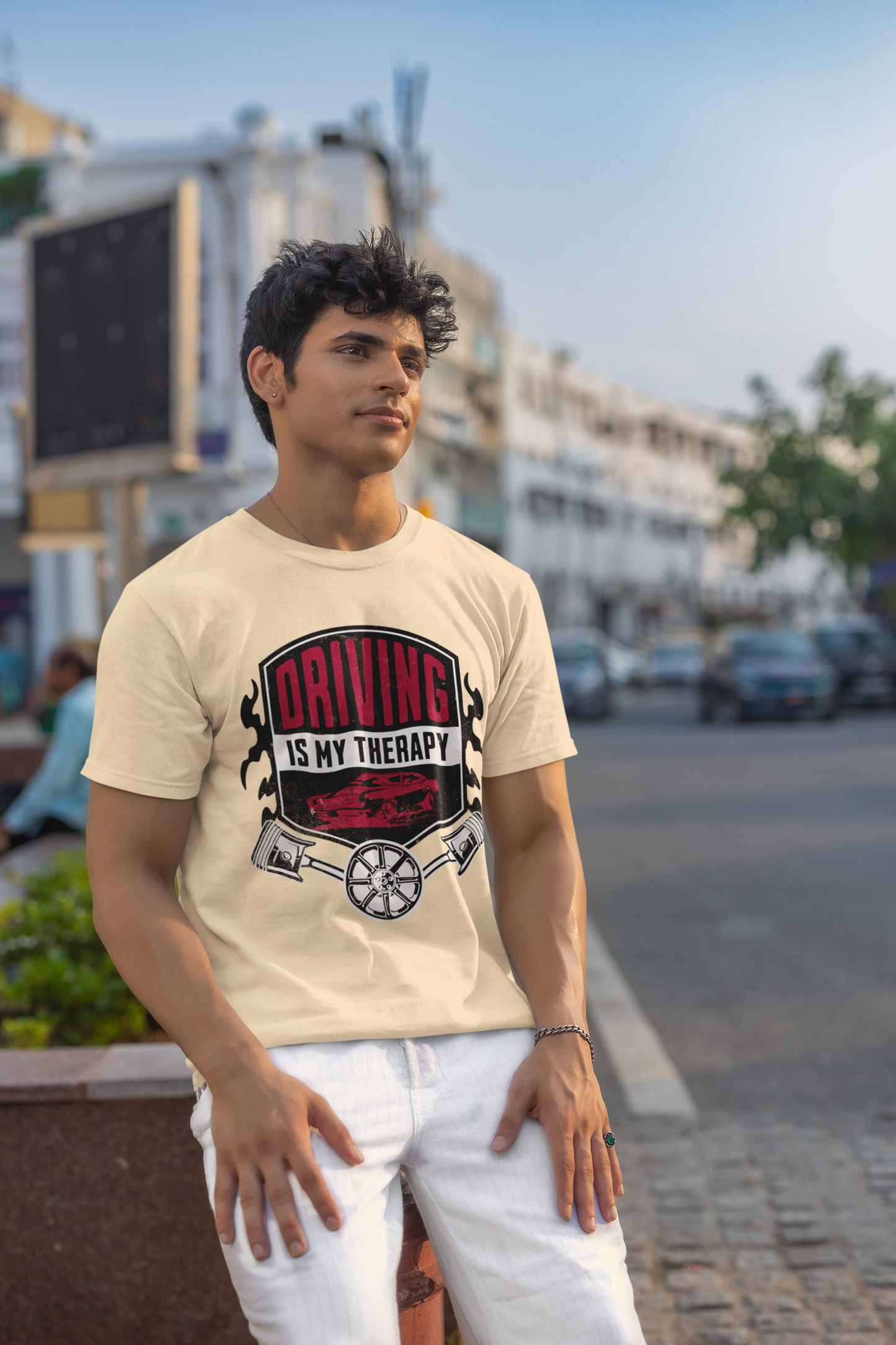 Driving Is My Therapy Car T-Shirt – Vintage Vibes for Car Lovers