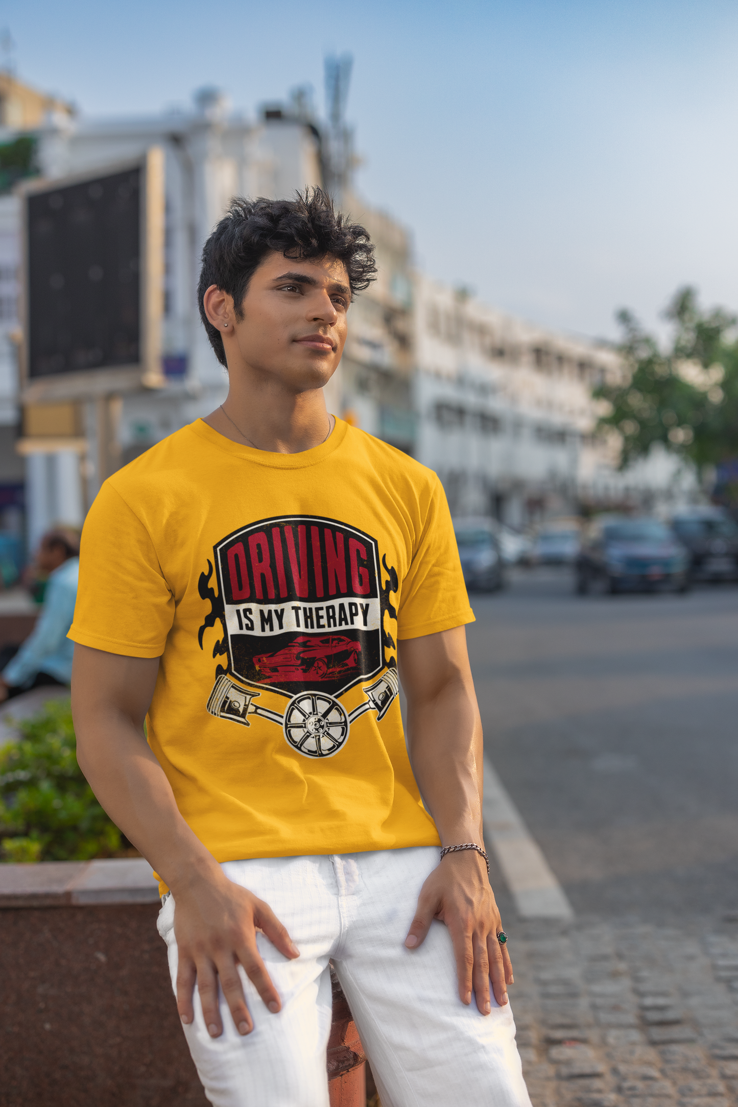 Driving Is My Therapy Car T-Shirt – Vintage Vibes for Car Lovers