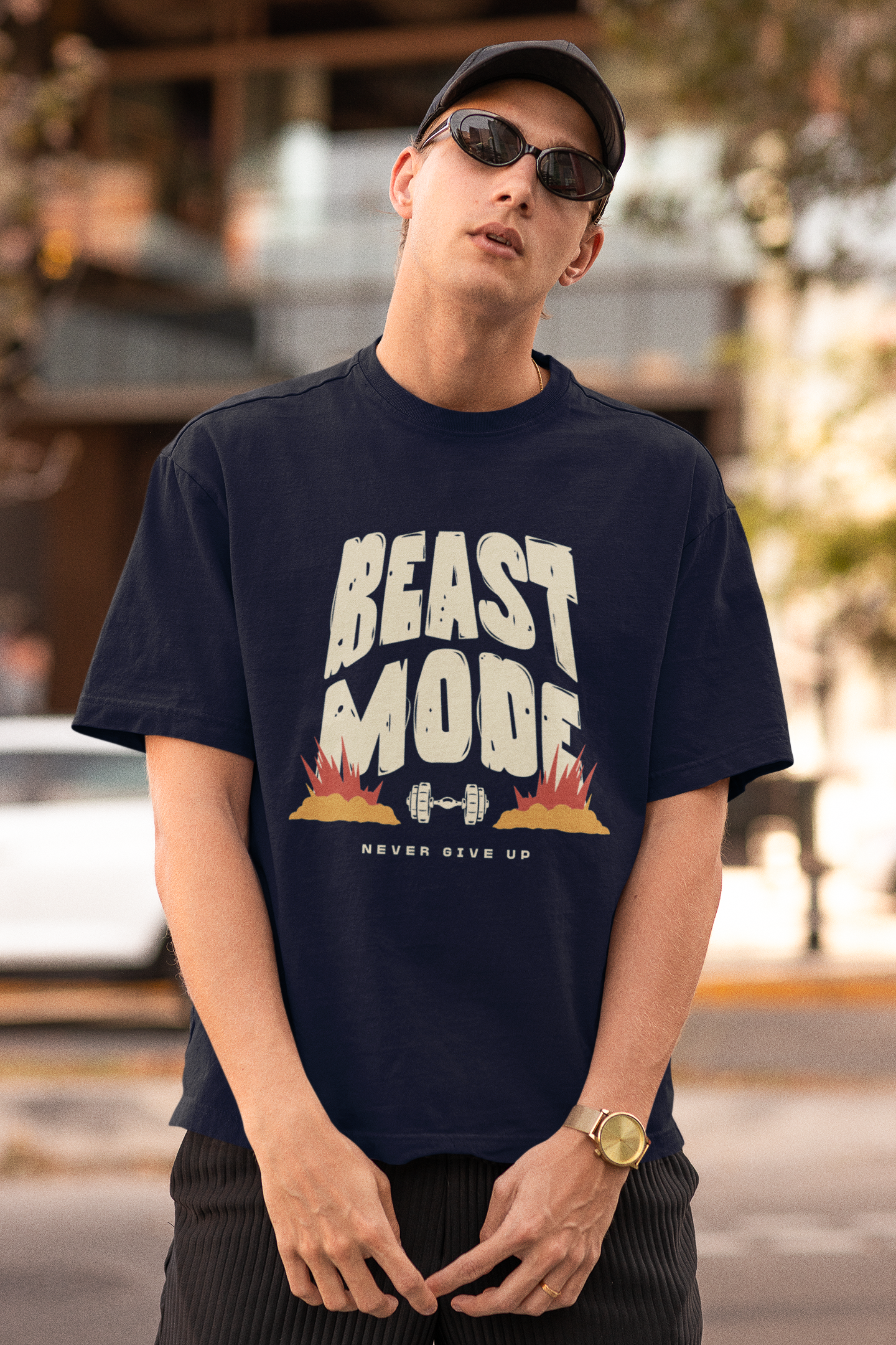 Beast Mode Oversized T-Shirt - Unisex Gym Tee, Workout Motivation, Streetwear Fitness Shirt