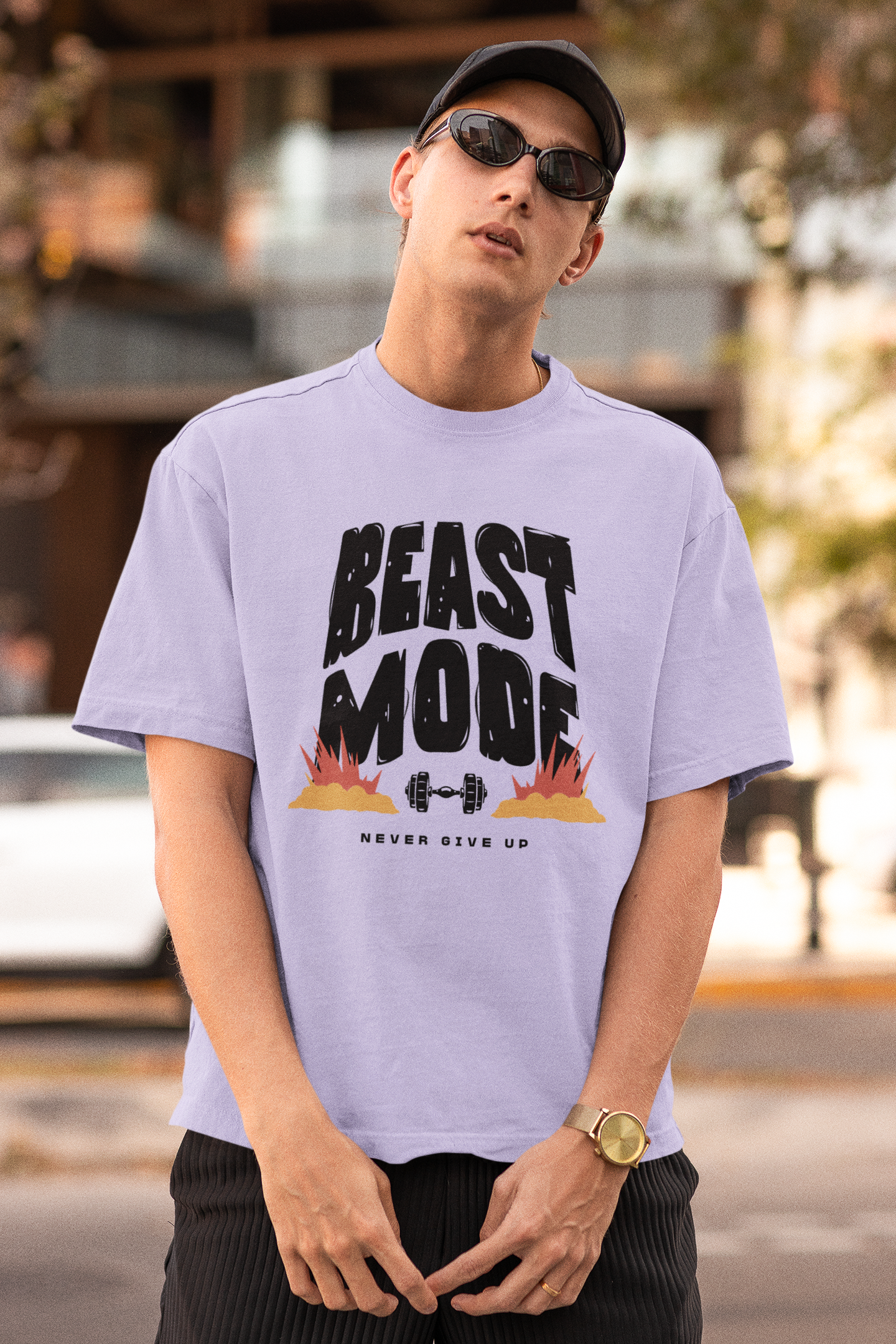Beast Mode Oversized T-Shirt - Unisex Gym Tee, Workout Motivation, Streetwear Fitness Shirt