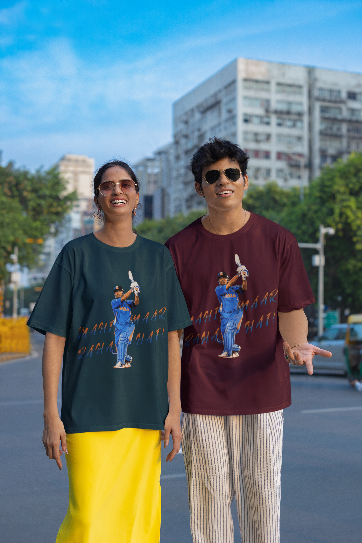 Dhoni WC 2011 Winning Shot Unisex Oversized Tee