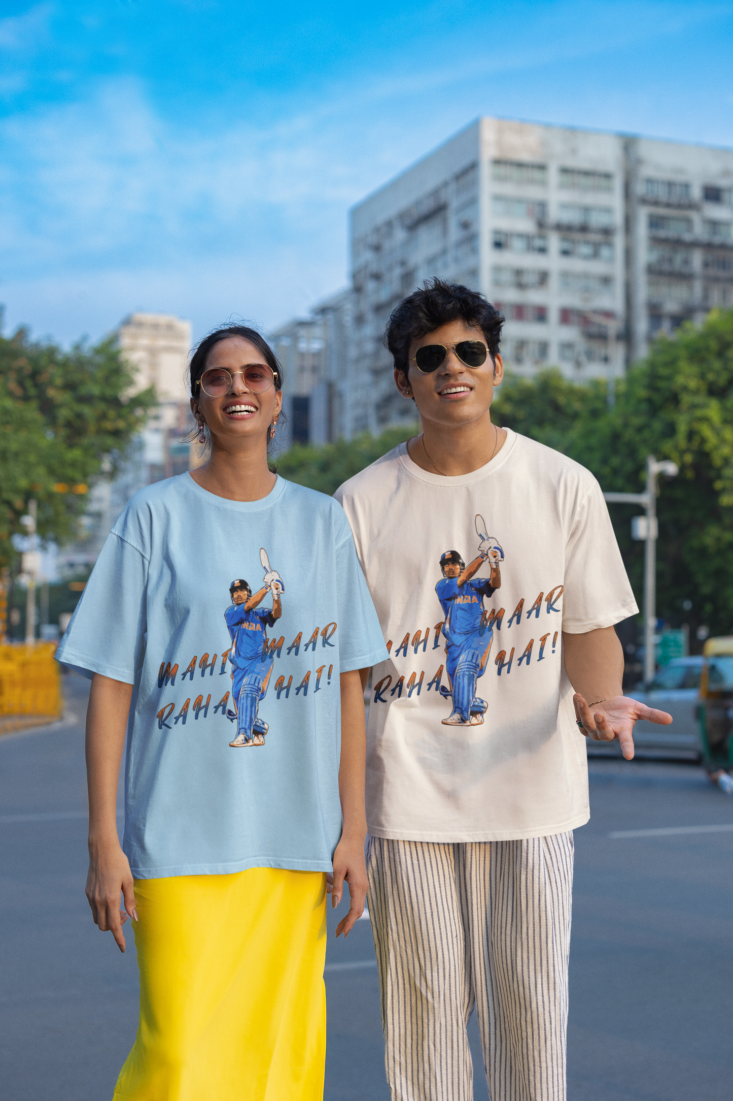 Dhoni WC 2011 Winning Shot Unisex Oversized Tee