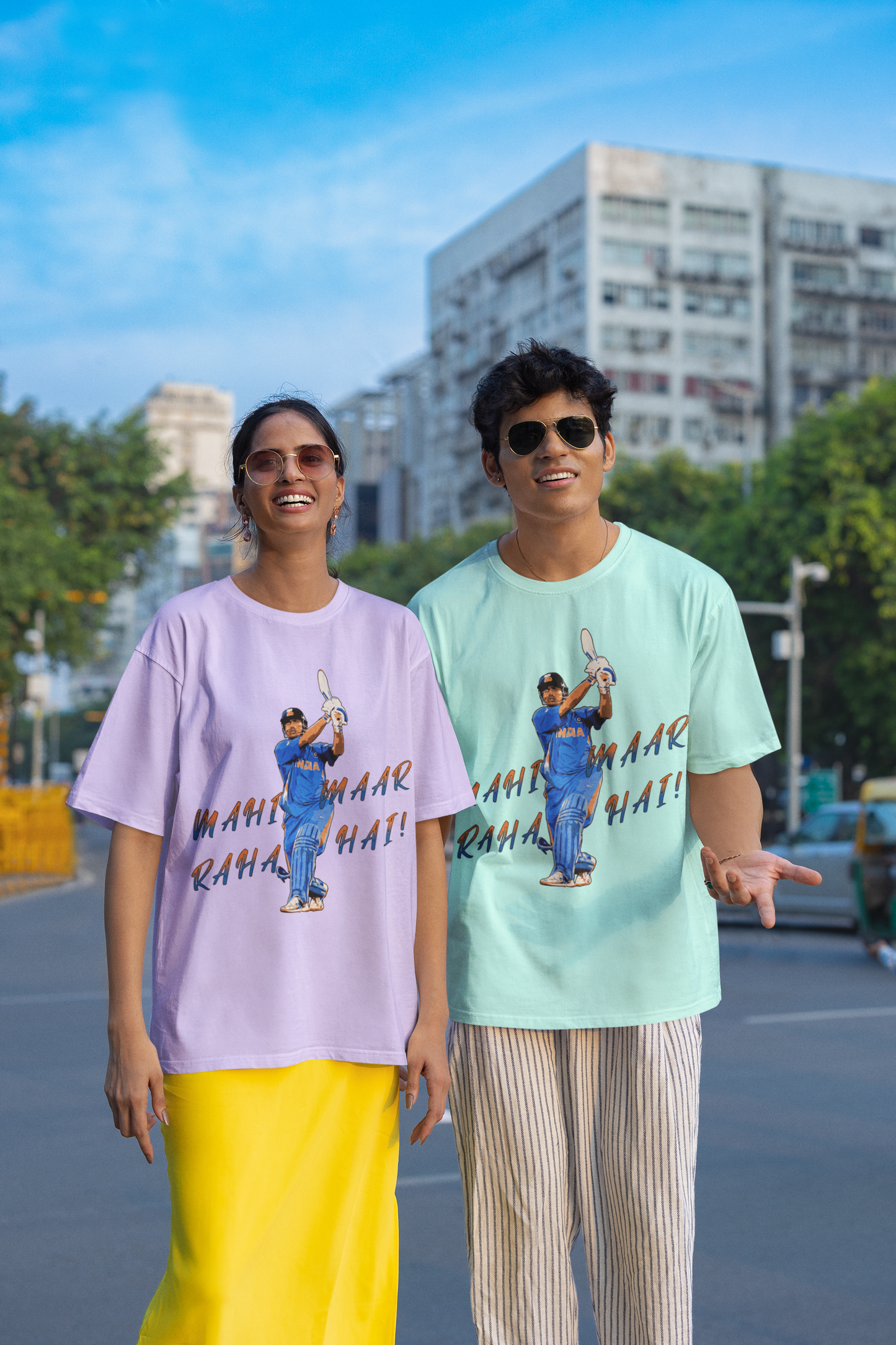 Dhoni WC 2011 Winning Shot Unisex Oversized Tee