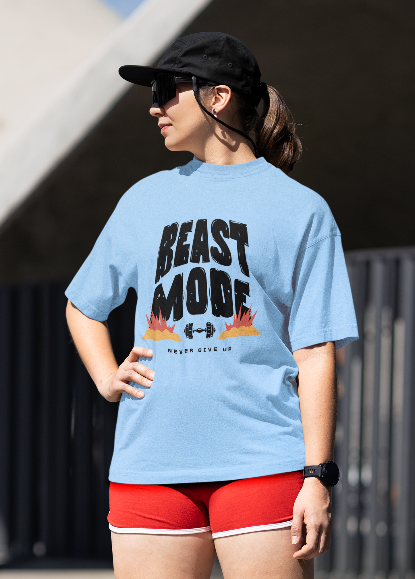 Beast Mode Oversized T-Shirt - Unisex Gym Tee, Workout Motivation, Streetwear Fitness Shirt