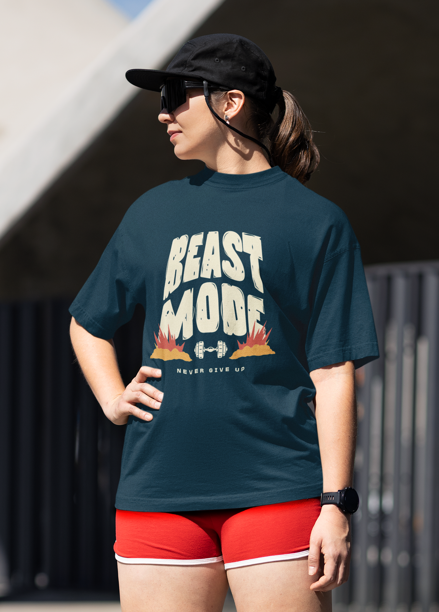 Beast Mode Oversized T-Shirt - Unisex Gym Tee, Workout Motivation, Streetwear Fitness Shirt