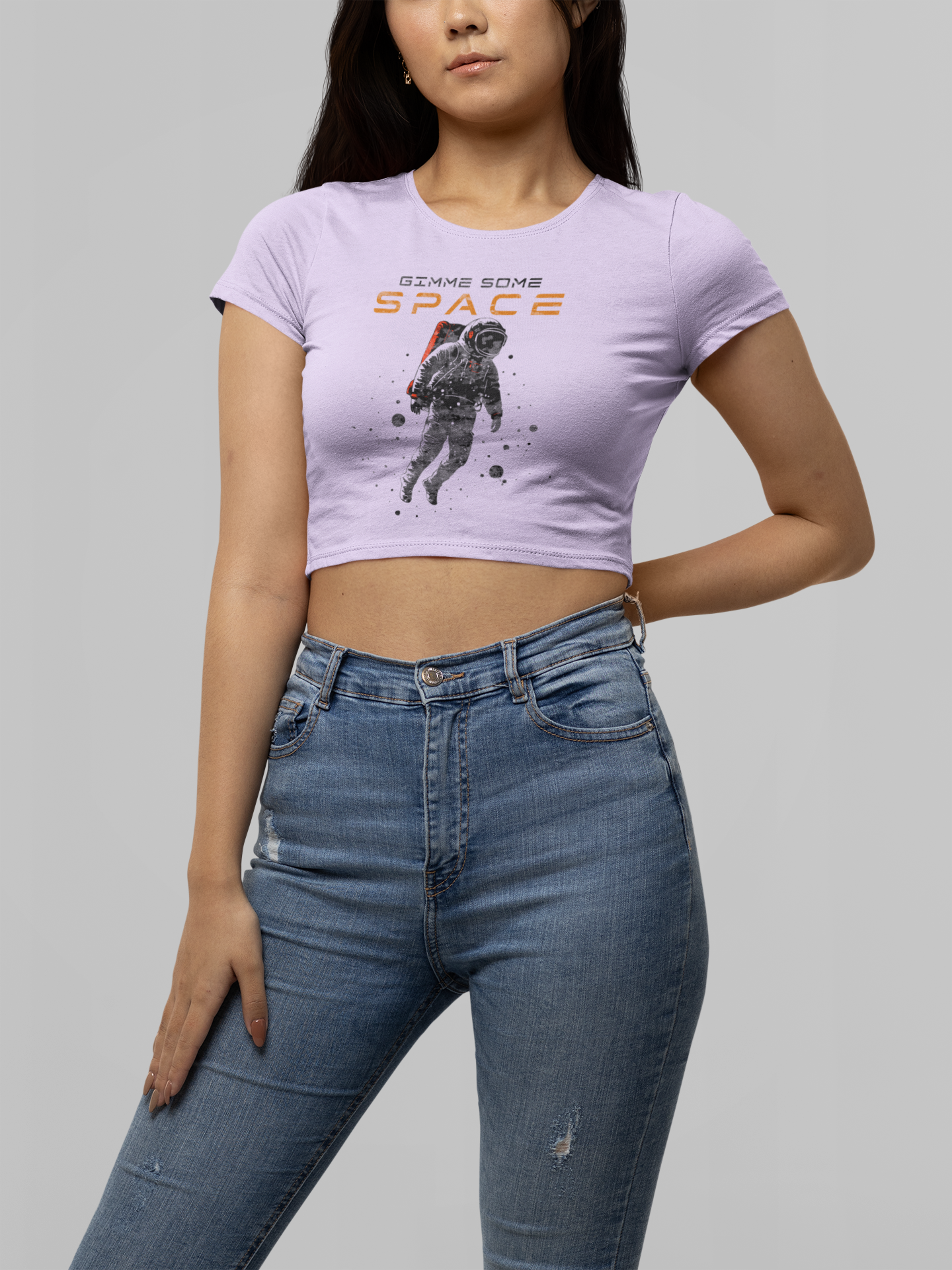 Gimme Some Space Astronaut Graphic Crop Top