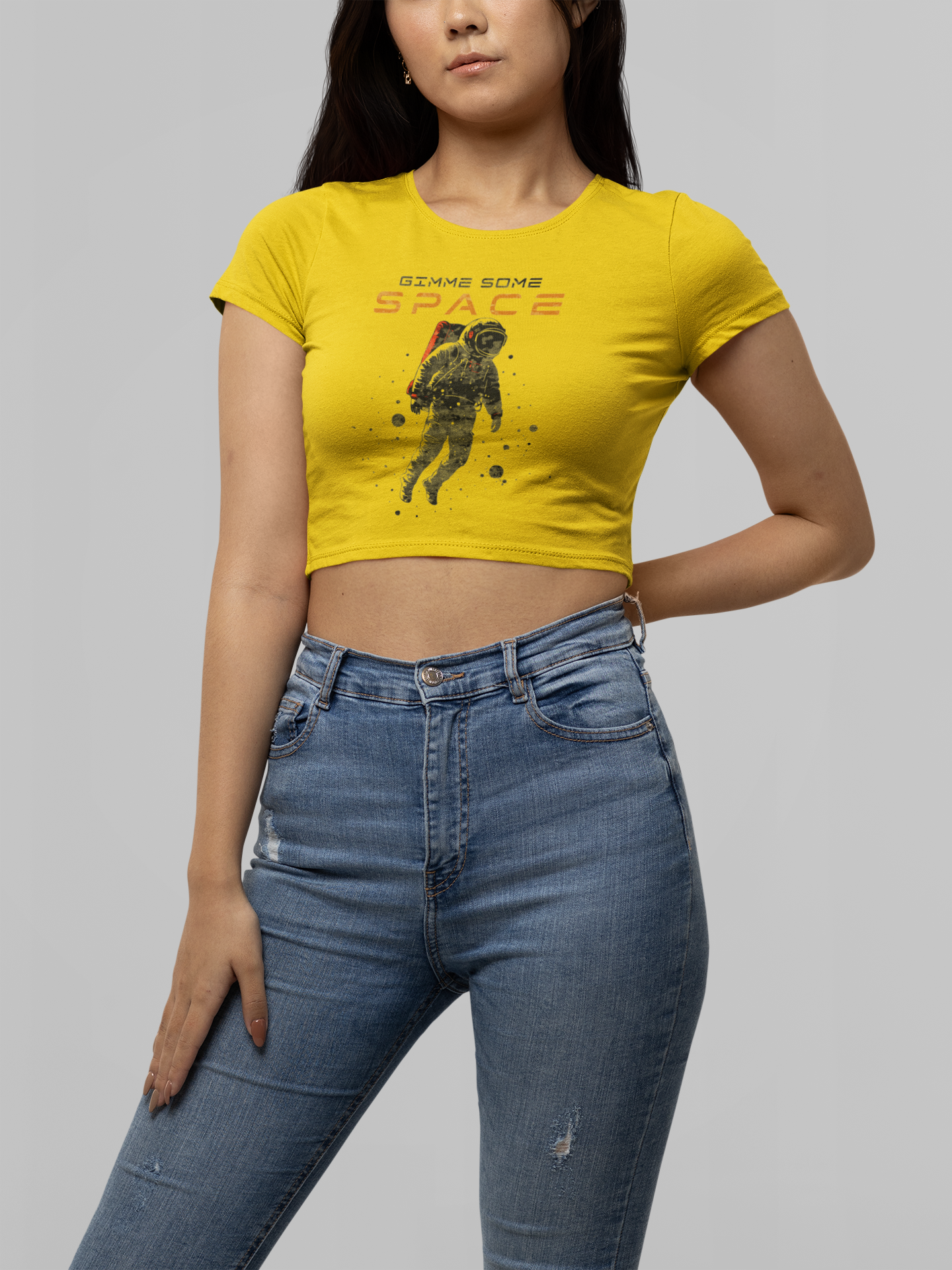 Gimme Some Space Astronaut Graphic Crop Top