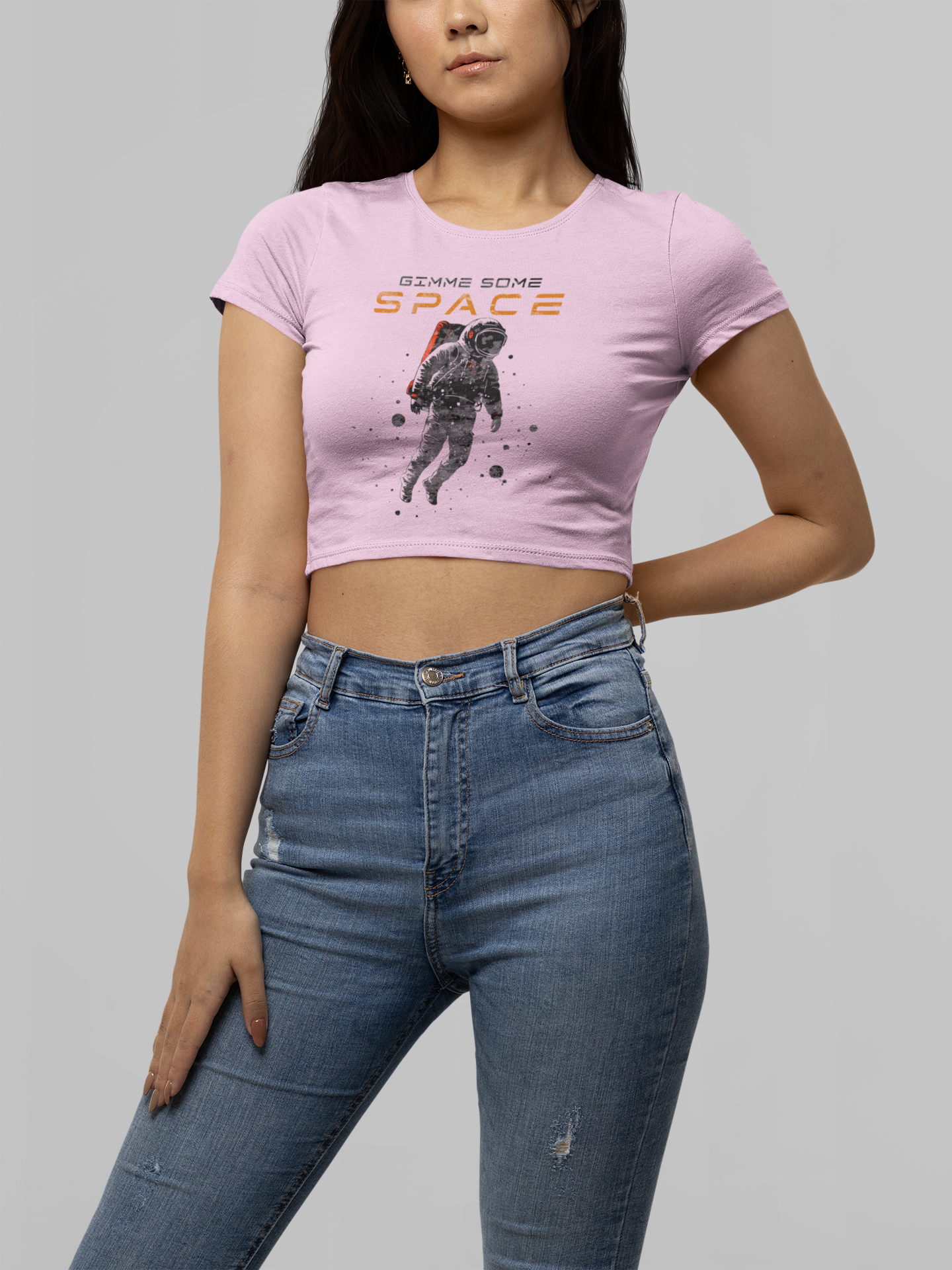 Gimme Some Space Astronaut Graphic Crop Top