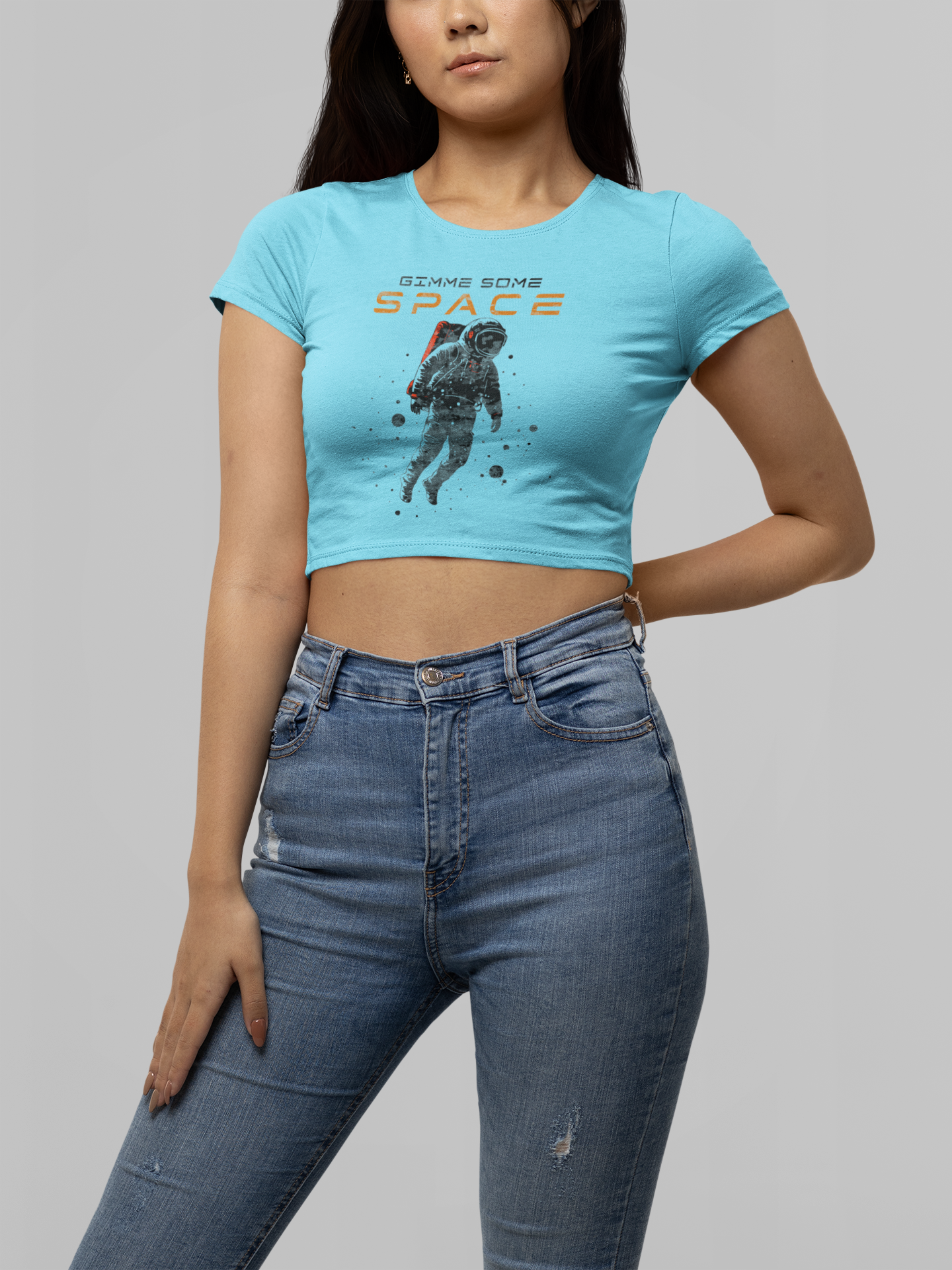 Gimme Some Space Astronaut Graphic Crop Top