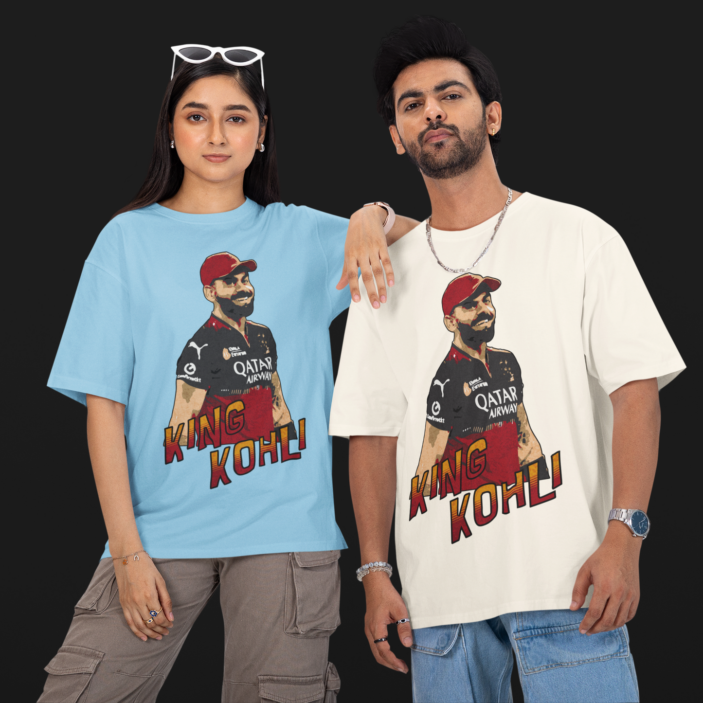 Oversized King Kohli Cricket T-Shirt
