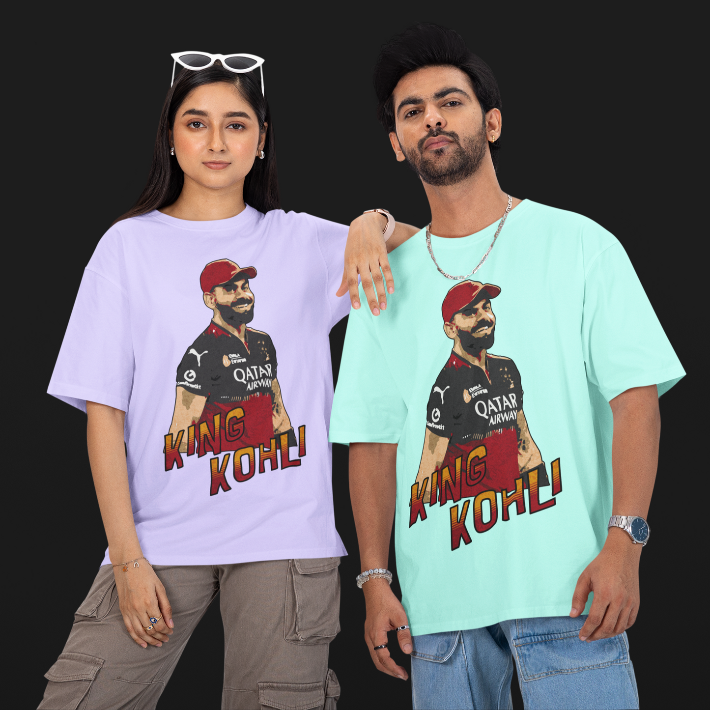 Oversized King Kohli Cricket T-Shirt