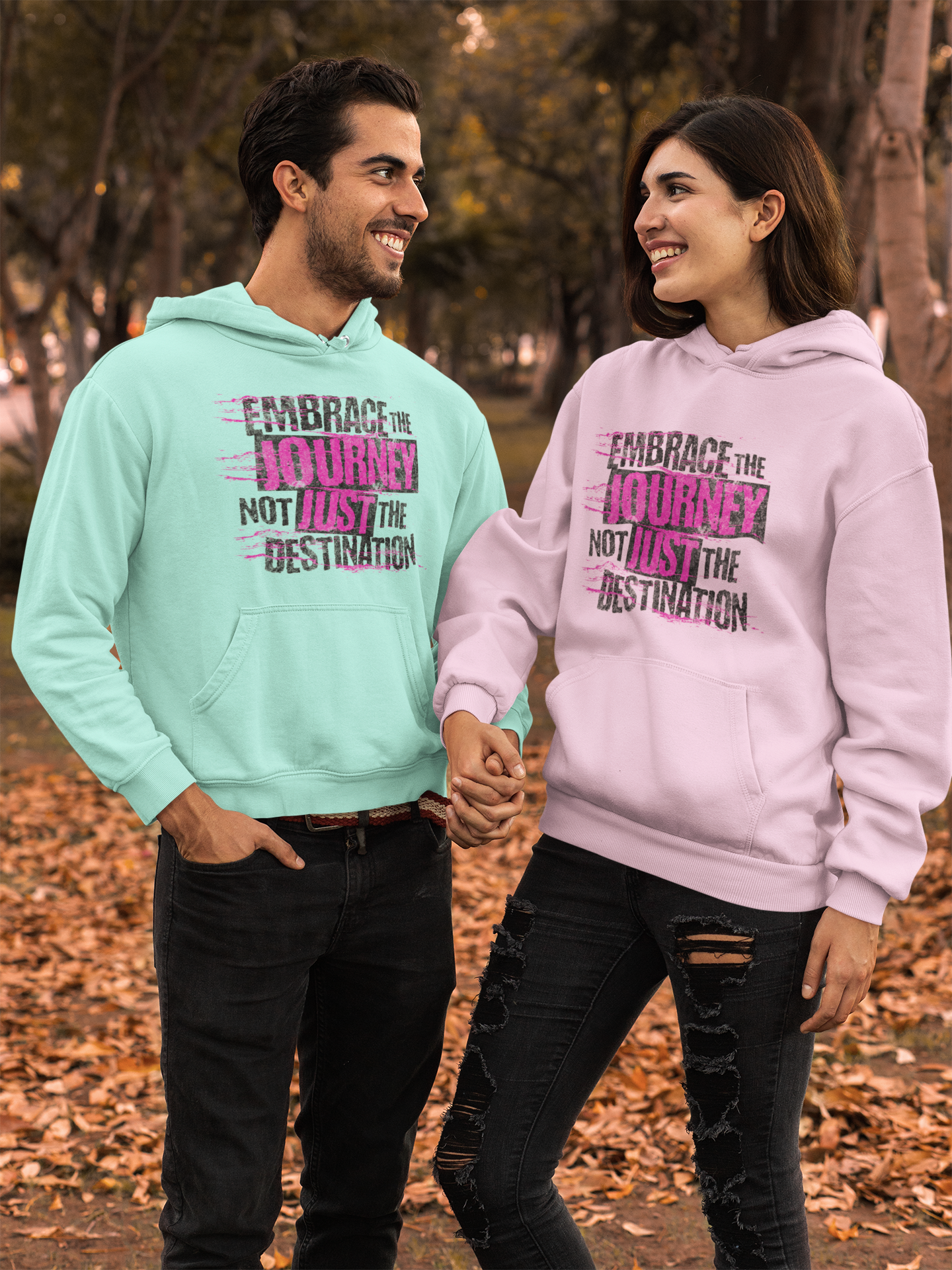 Mint and Light Baby Pink Hoodie