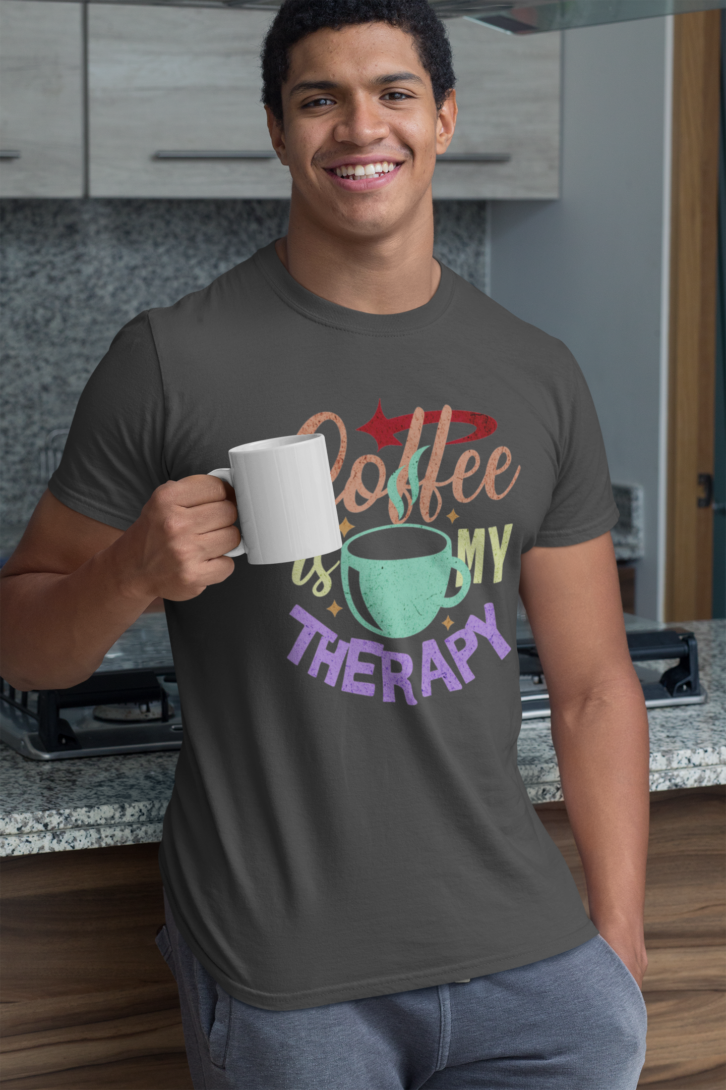 Coffee is My Therapy Men's T-Shirt