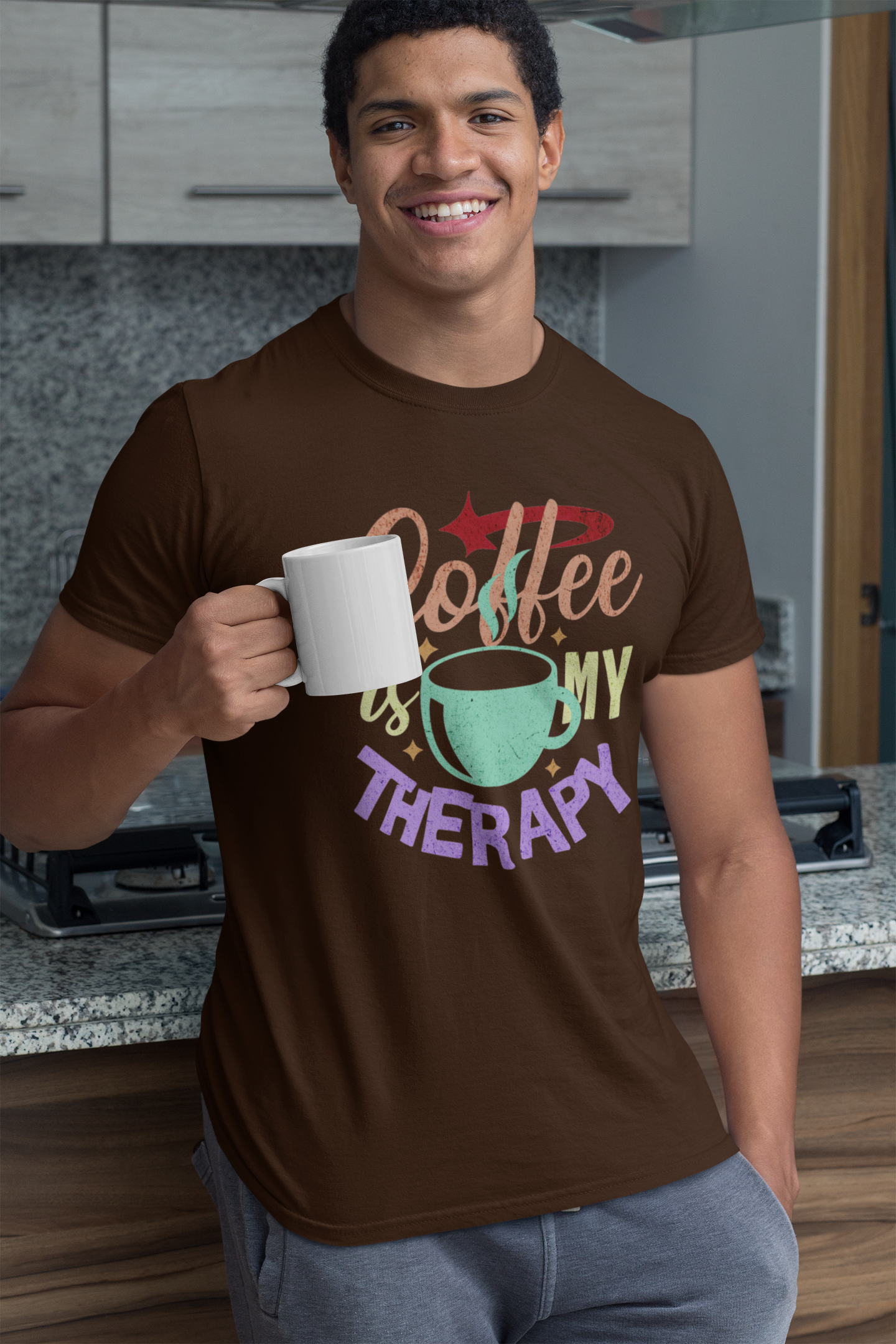 Coffee is My Therapy Men's T-Shirt