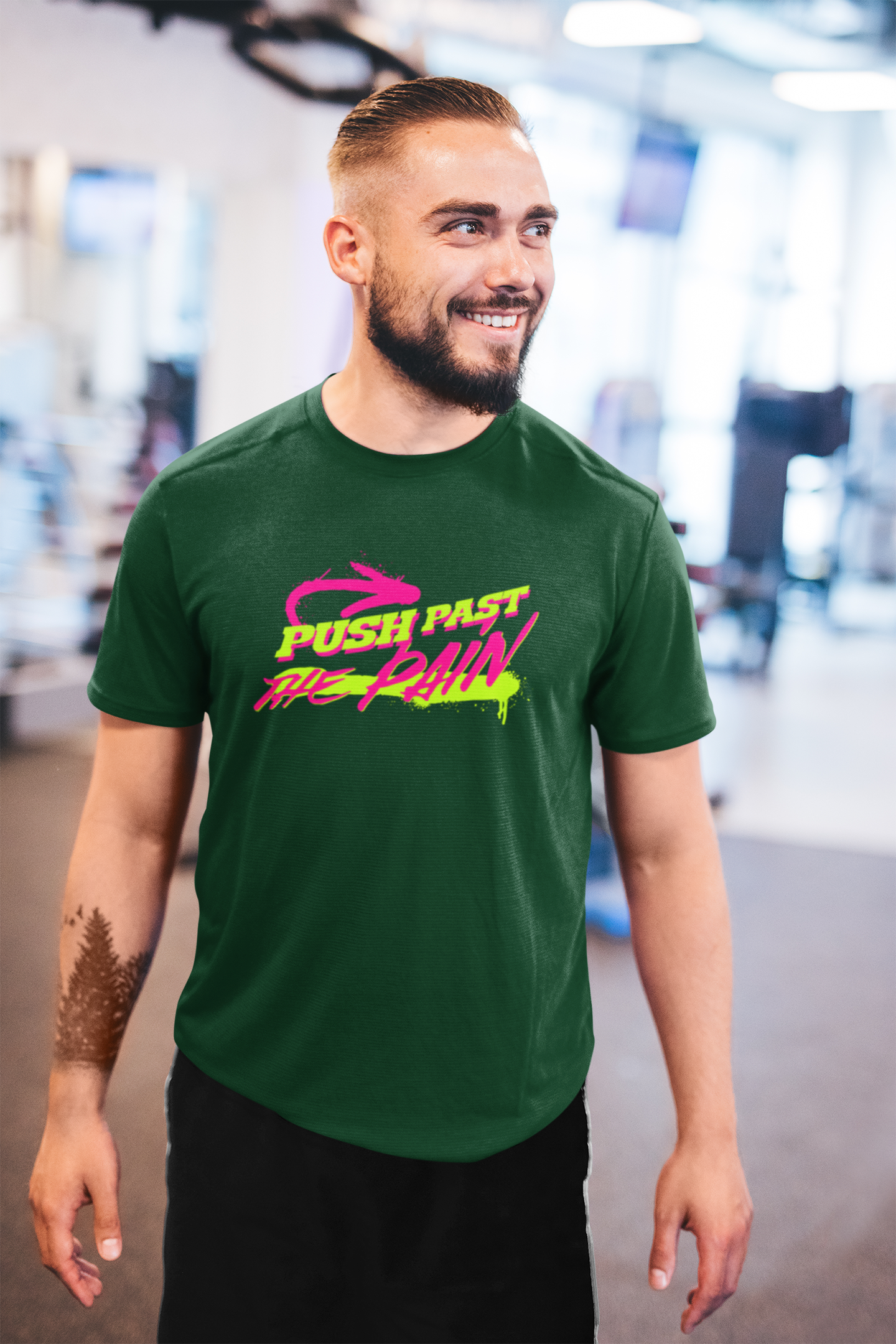 Push Past The Pain Men's T-Shirt | Gym and Workout Motivation Tee | Casual Wear