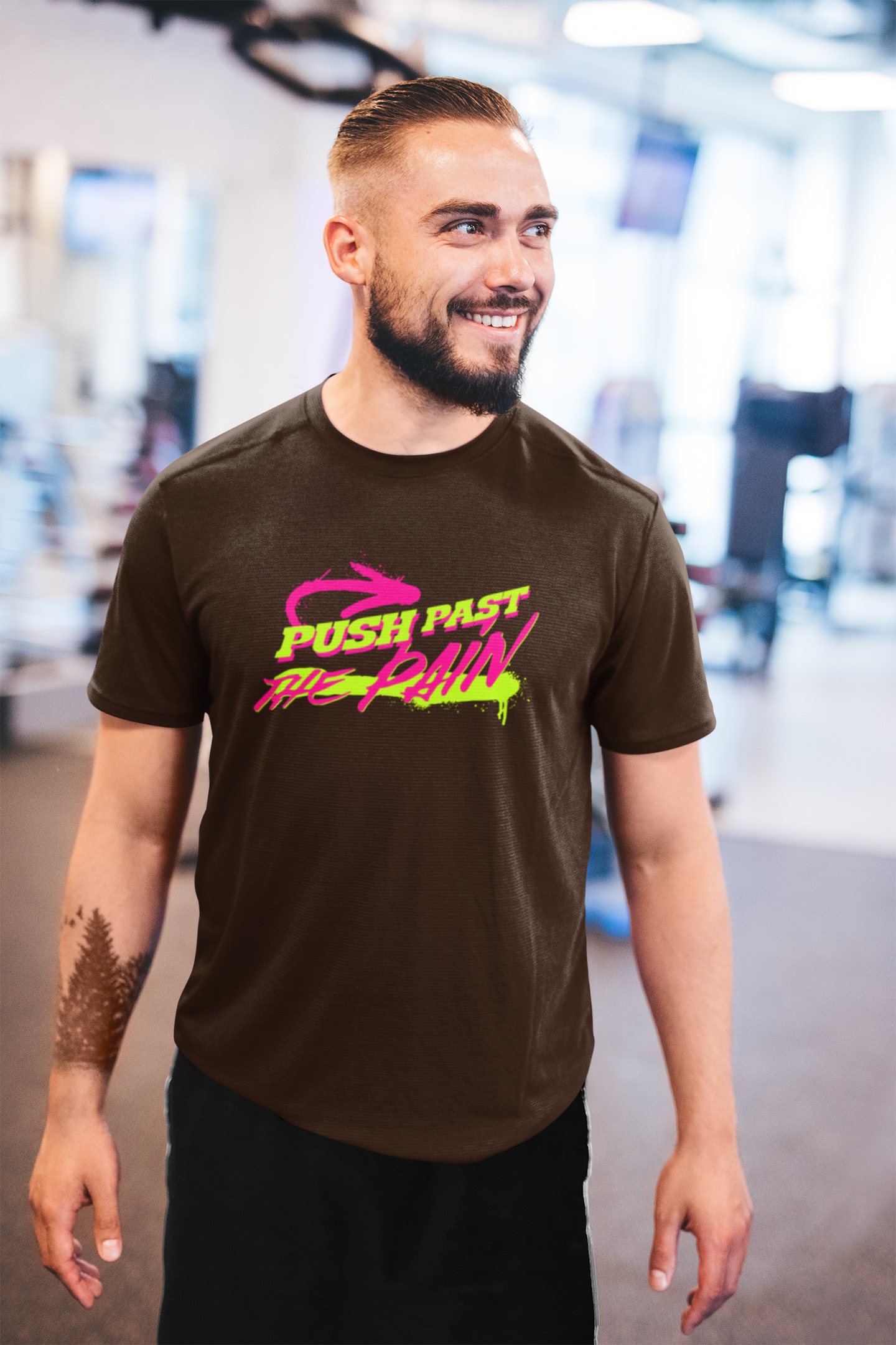 Push Past The Pain Men's T-Shirt | Gym and Workout Motivation Tee | Casual Wear