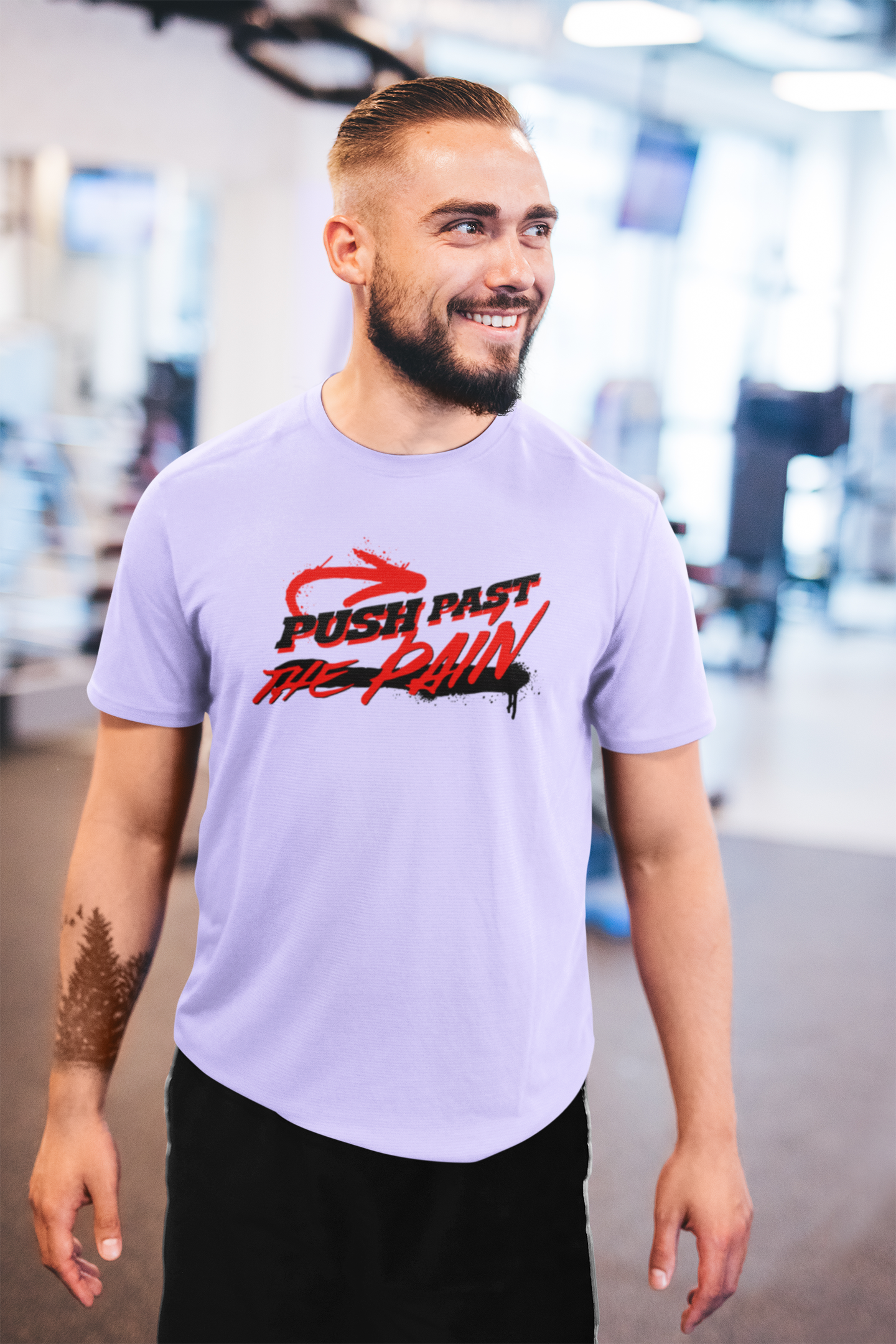 Push Past The Pain Men's T-Shirt | Gym and Workout Motivation Tee | Casual Wear