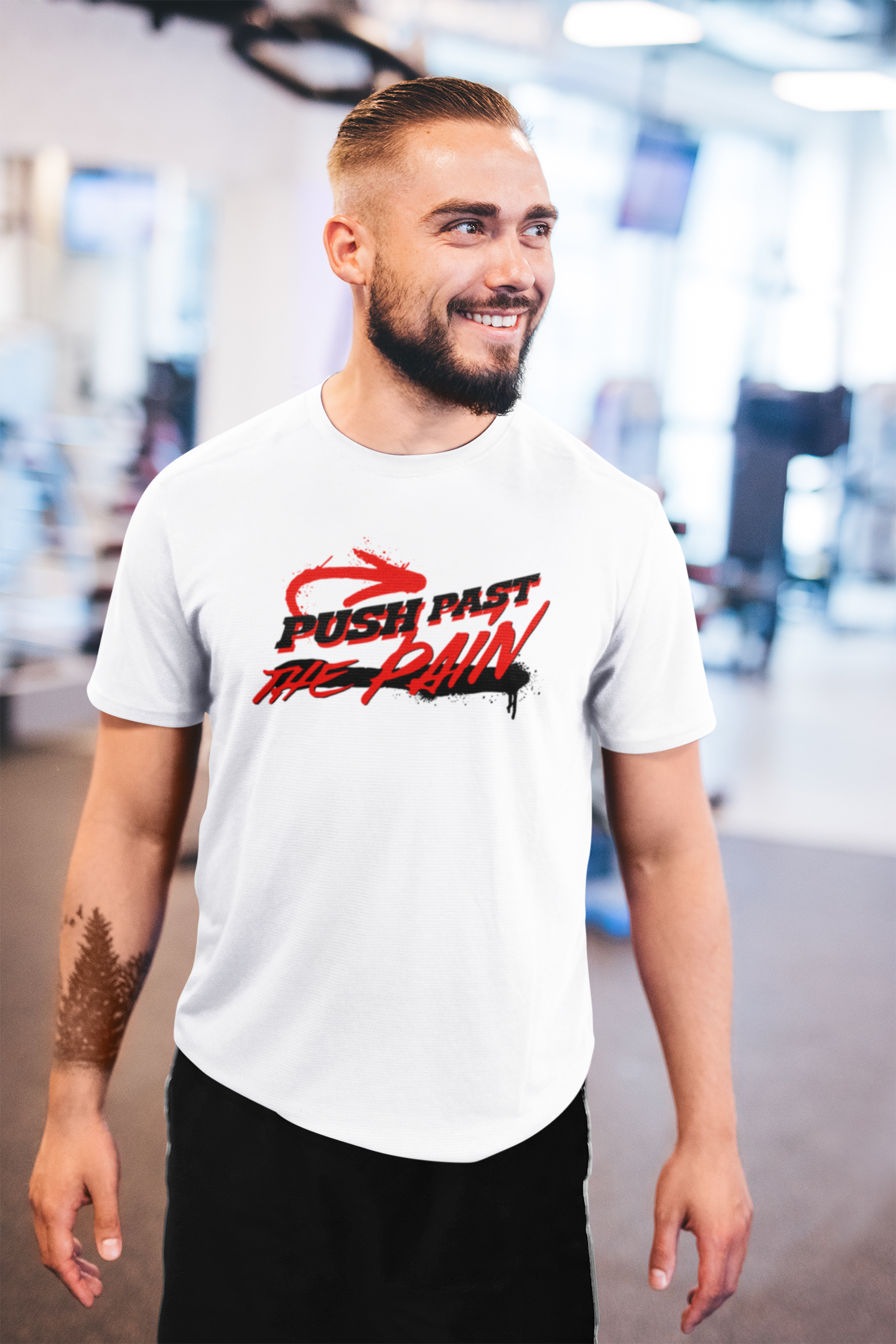 Push Past The Pain Men's T-Shirt | Gym and Workout Motivation Tee | Casual Wear
