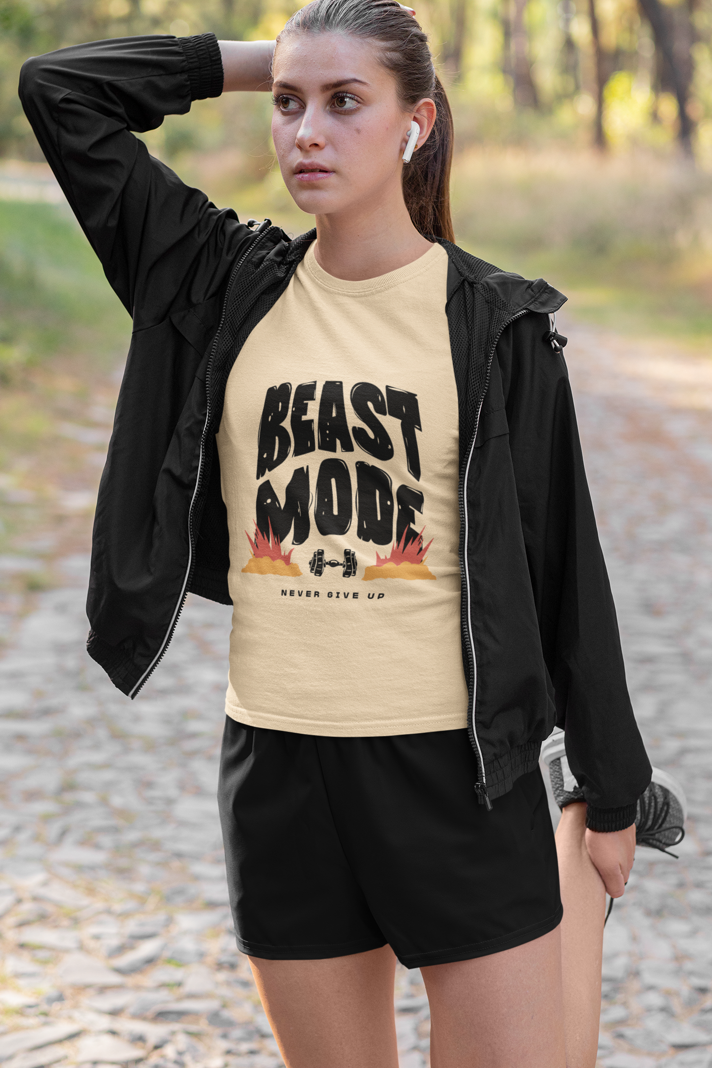 Beast Mode Gym T-Shirt for Women - Workout Motivation, Fitness Apparel