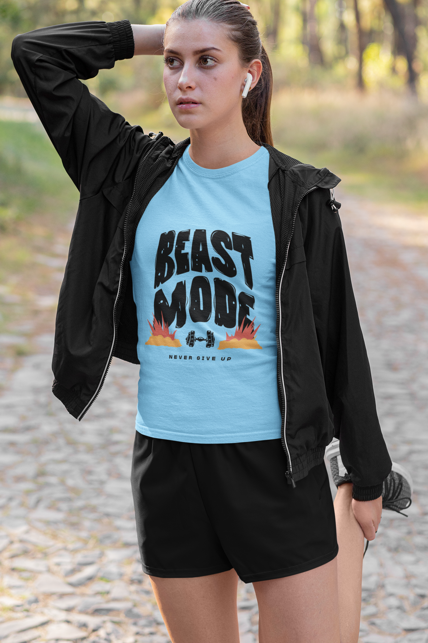 Beast Mode Gym T-Shirt for Women - Workout Motivation, Fitness Apparel