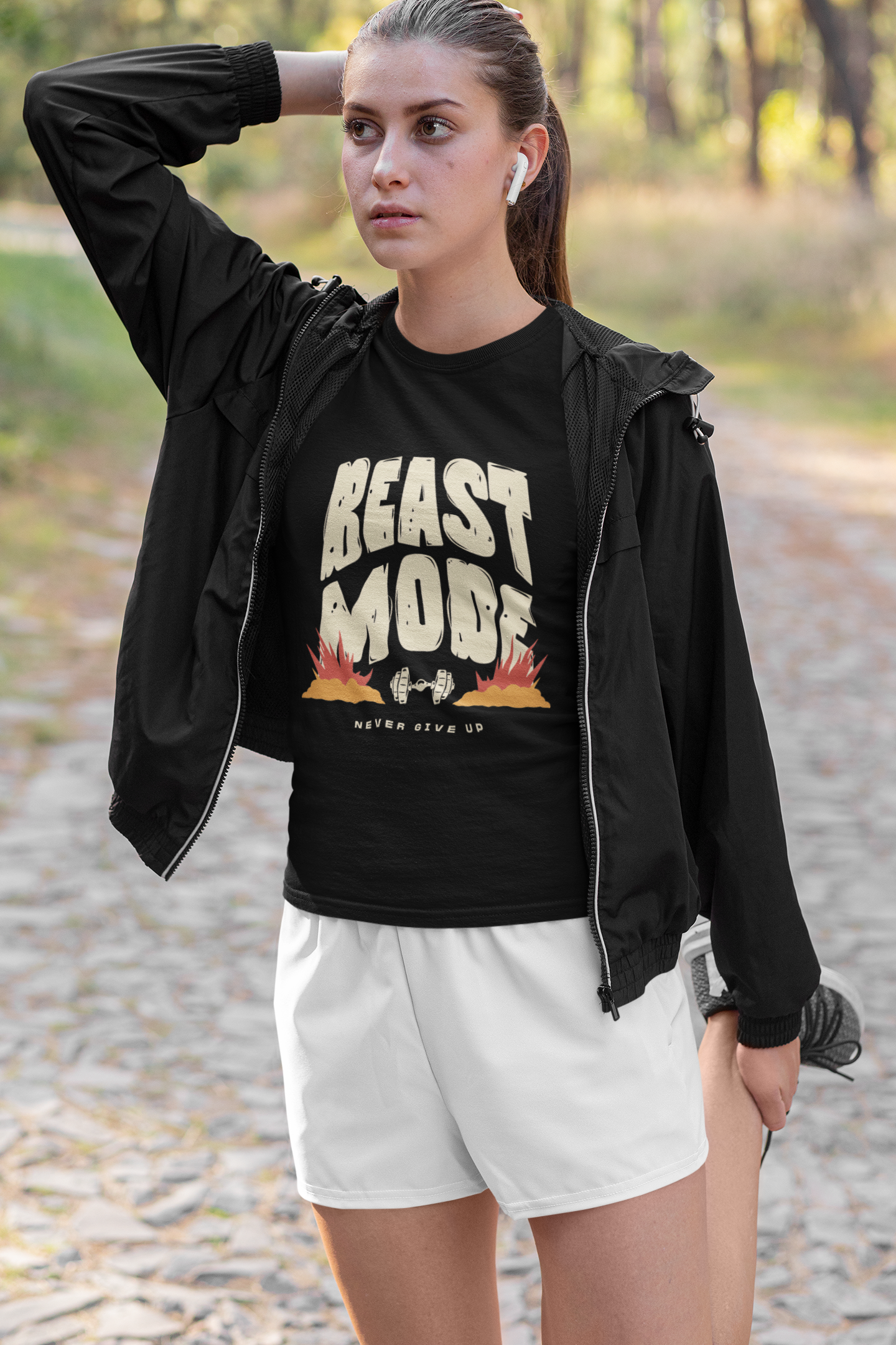 Beast Mode Gym T-Shirt for Women - Workout Motivation, Fitness Apparel