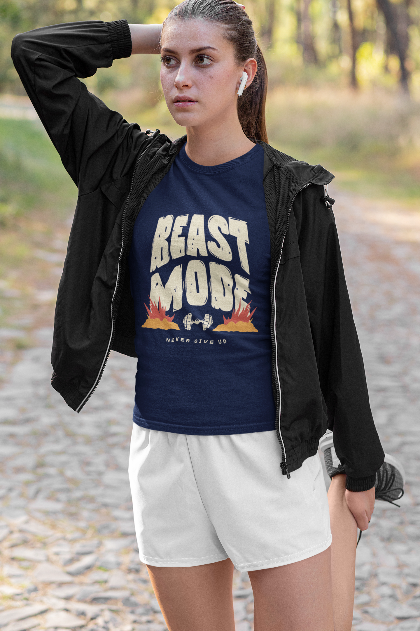Beast Mode Gym T-Shirt for Women - Workout Motivation, Fitness Apparel