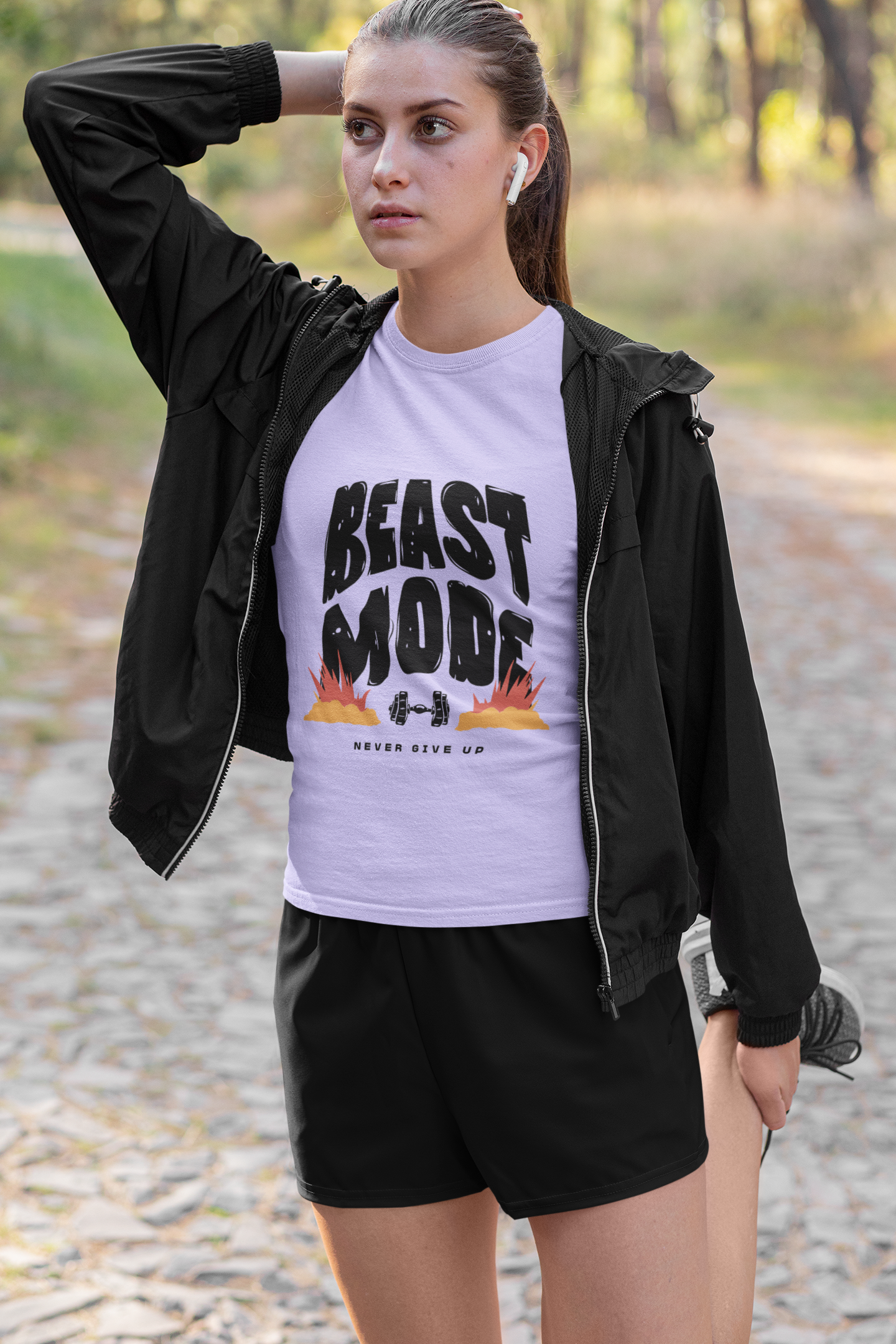 Beast Mode Gym T-Shirt for Women - Workout Motivation, Fitness Apparel