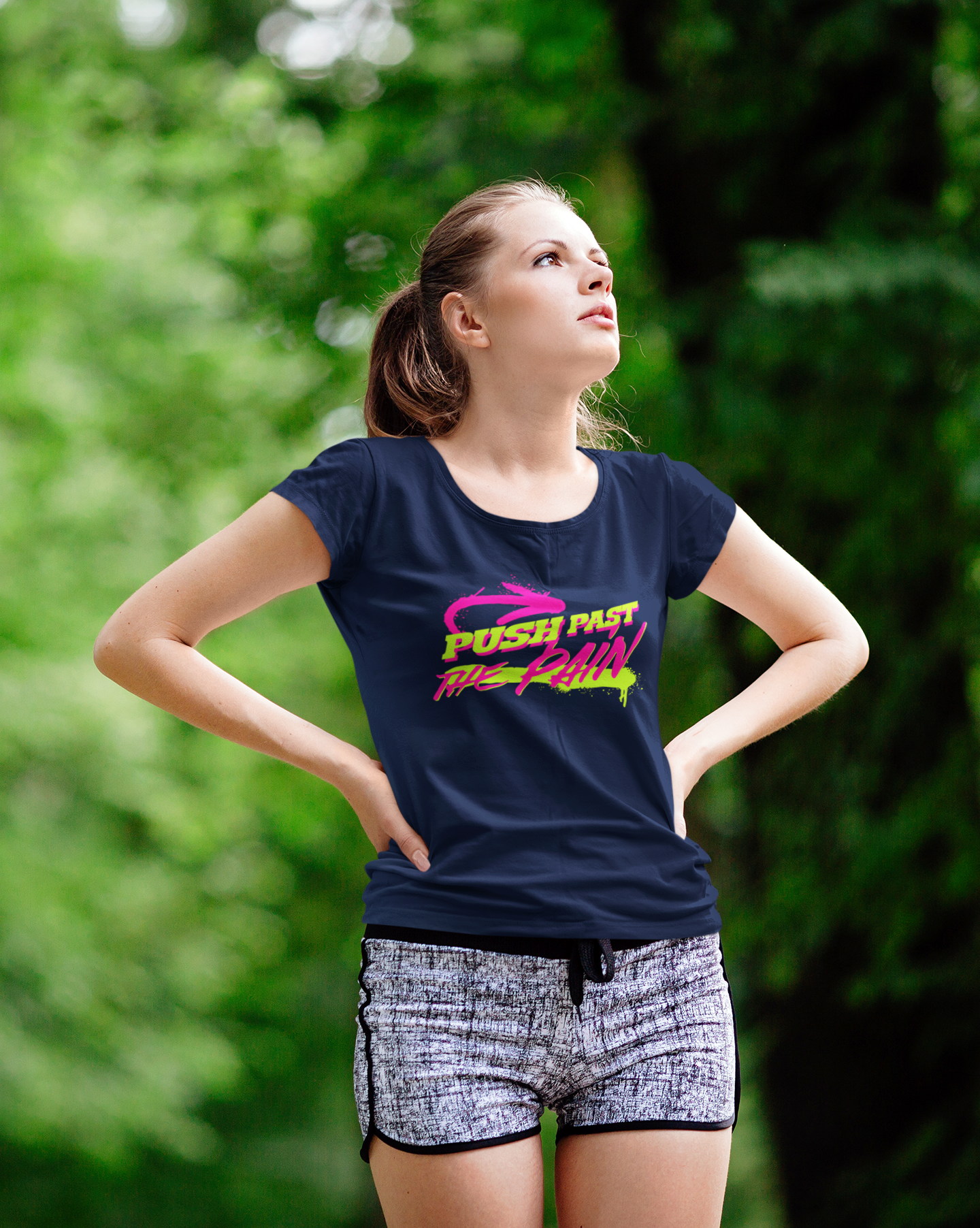Push Past The Pain Women's T-Shirt | Motivational Gym Tee for Women | Casual Wear