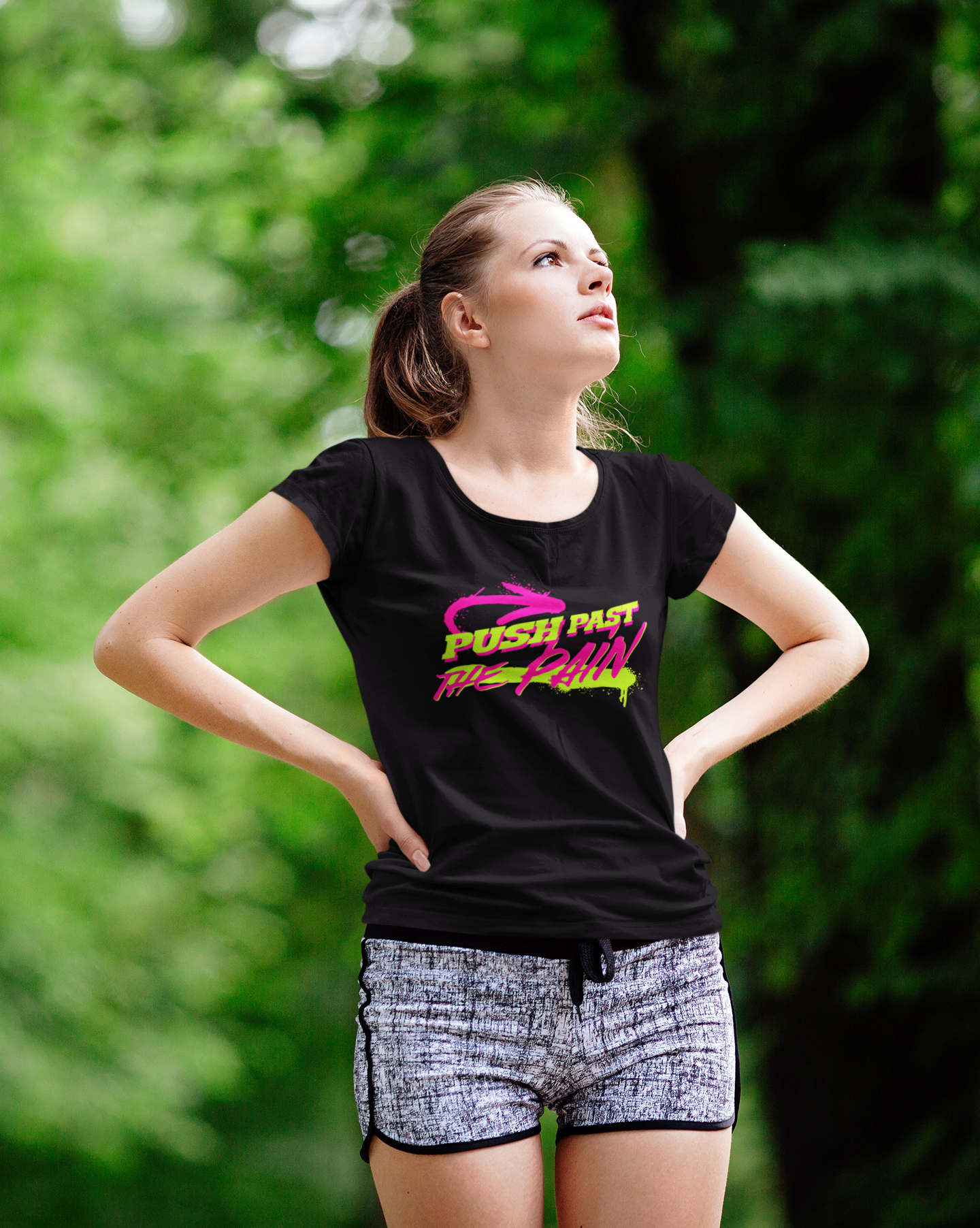 Push Past The Pain Women's T-Shirt | Motivational Gym Tee for Women | Casual Wear