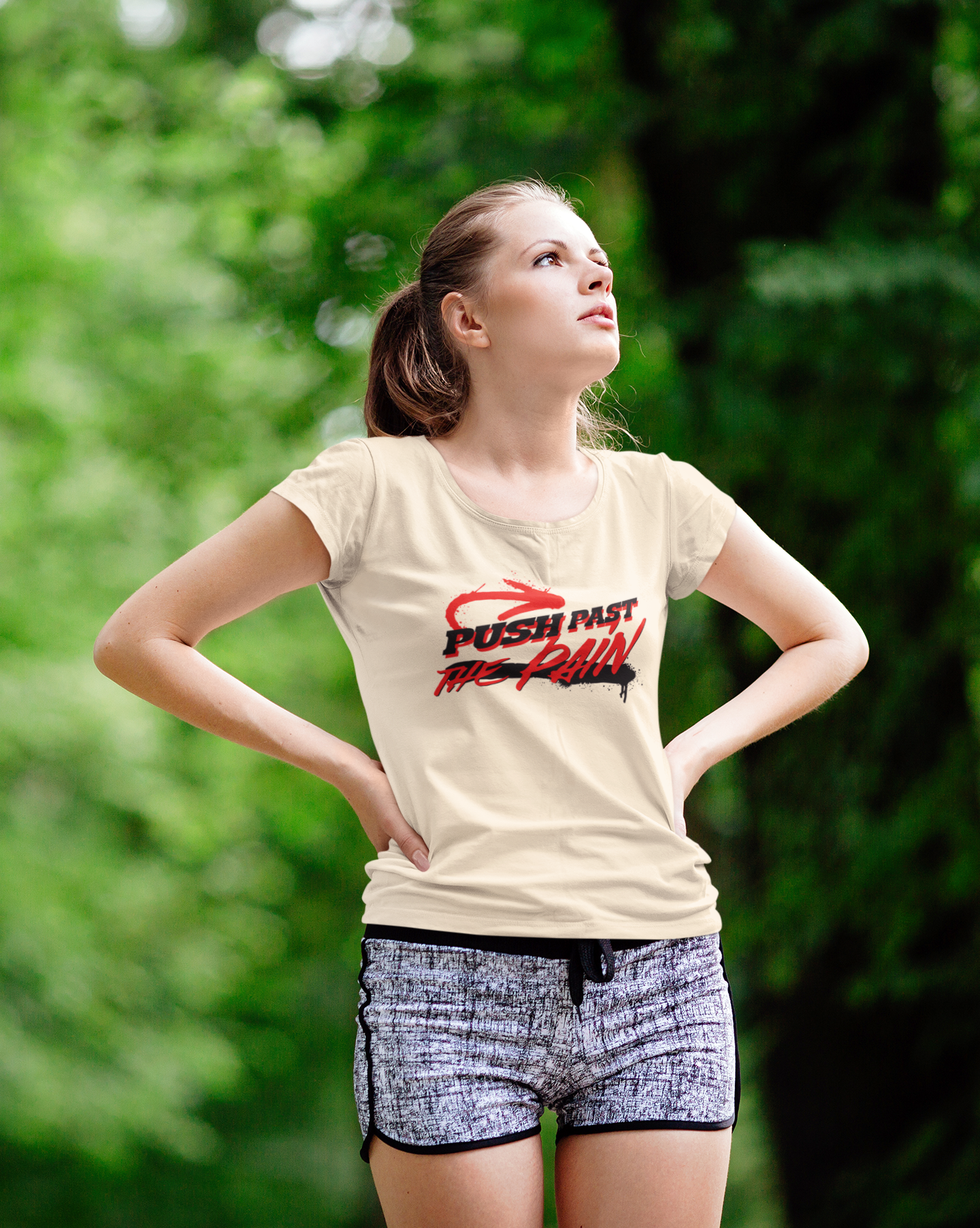 Push Past The Pain Women's T-Shirt | Motivational Gym Tee for Women | Casual Wear