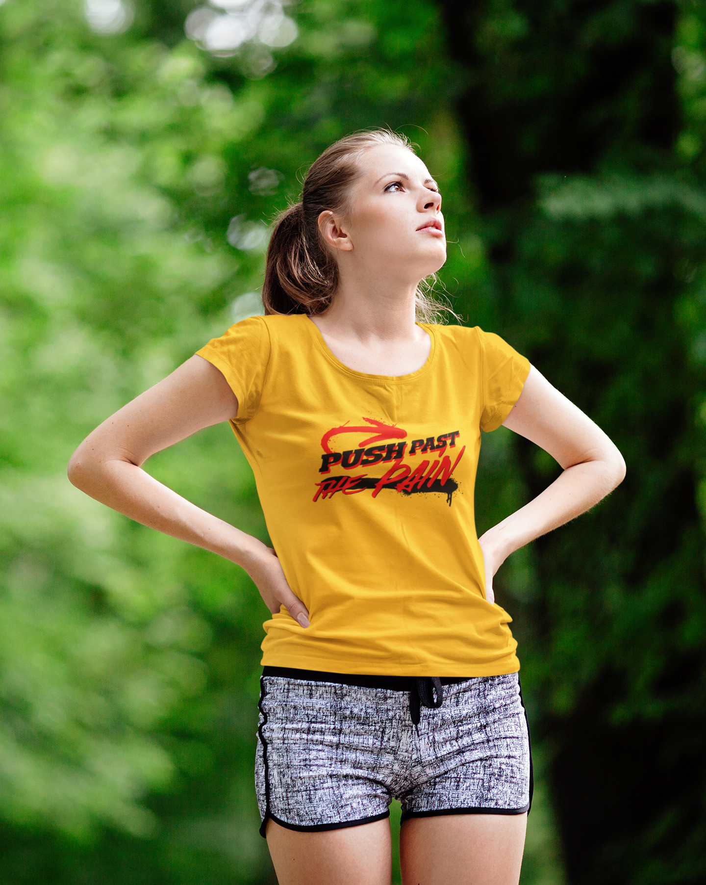 Push Past The Pain Women's T-Shirt | Motivational Gym Tee for Women | Casual Wear