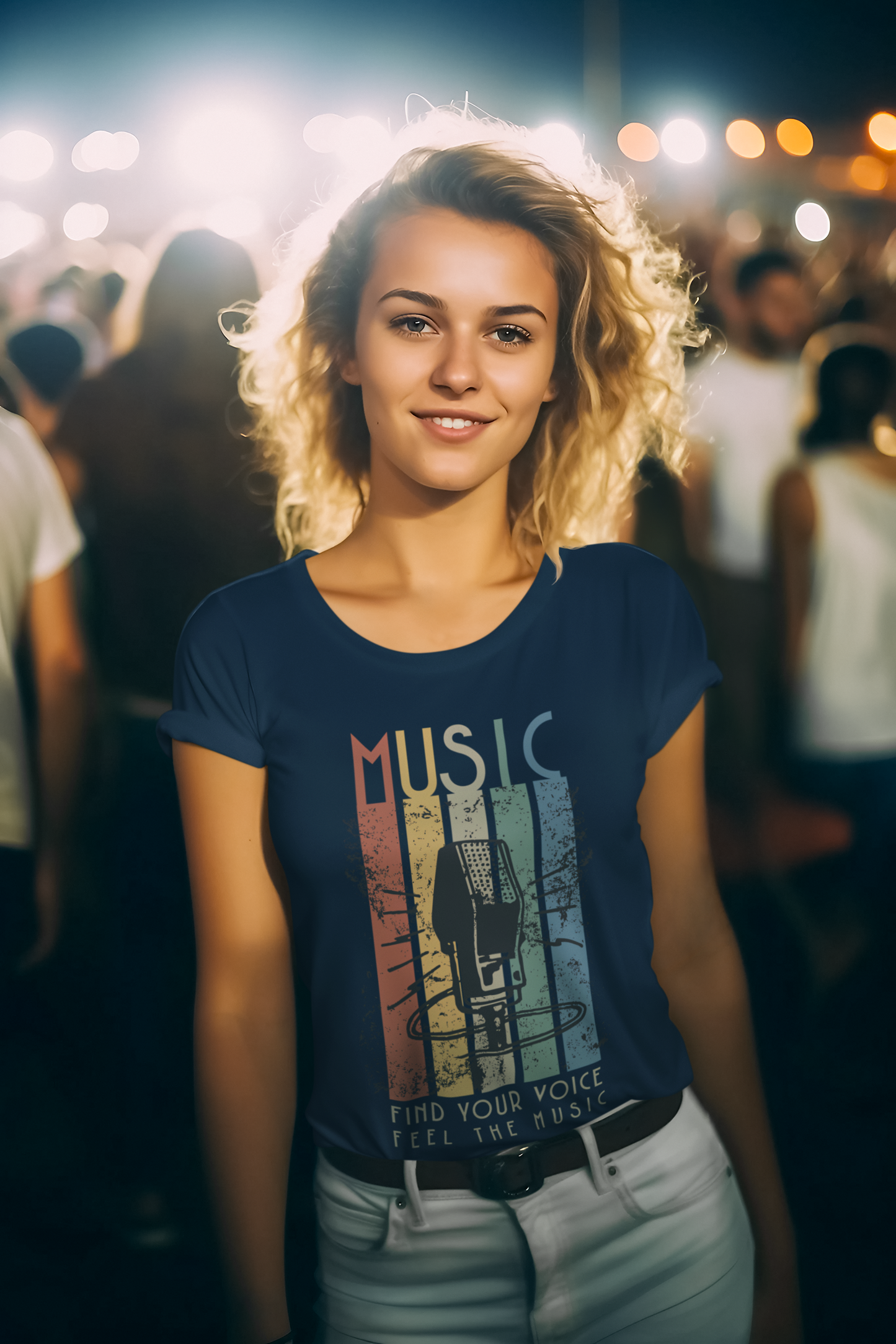 Retro Music Lover Tee for Women