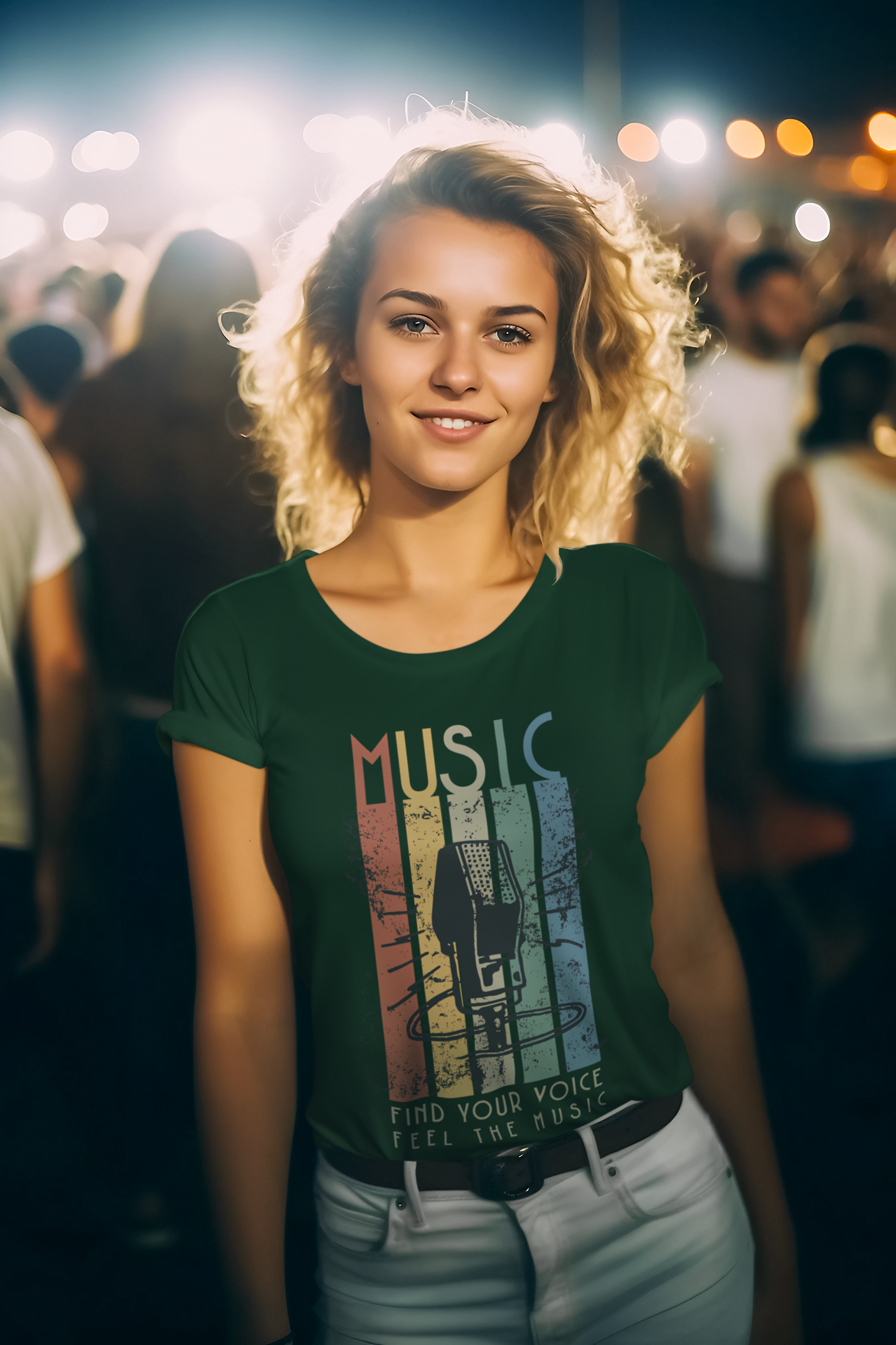Retro Music Lover Tee for Women