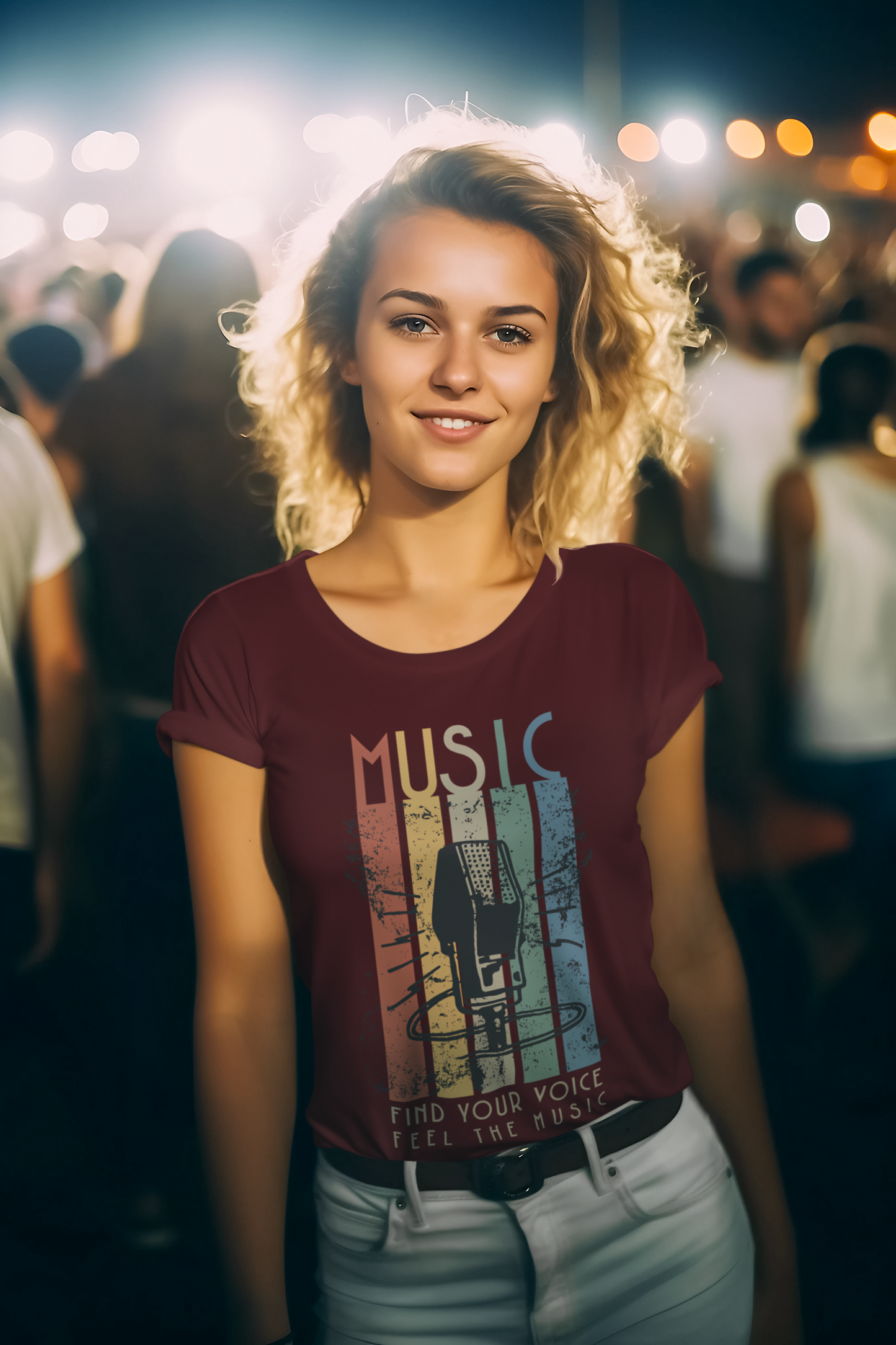Retro Music Lover Tee for Women