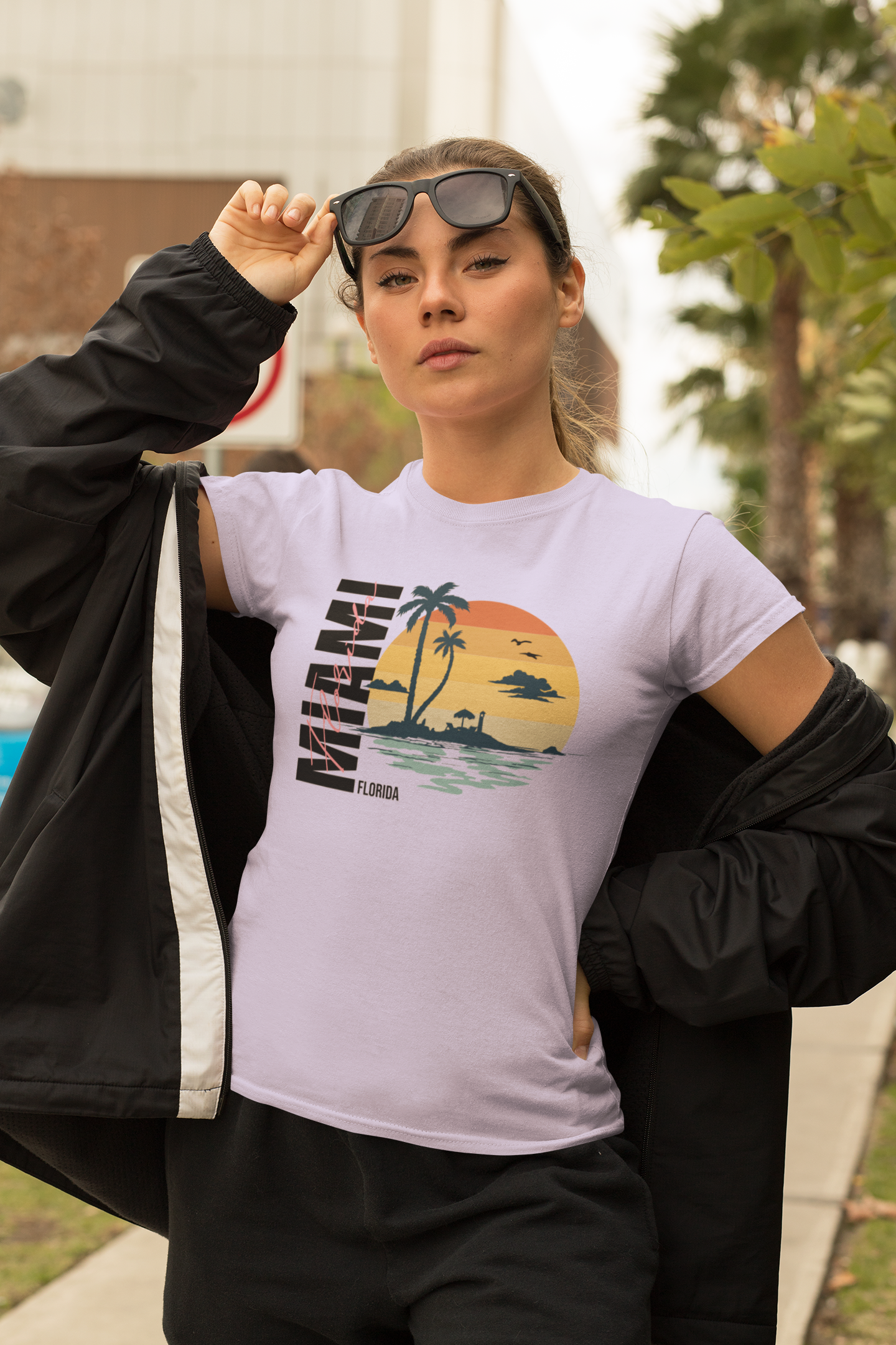 Retro Miami Beach Women's Graphic T-Shirt