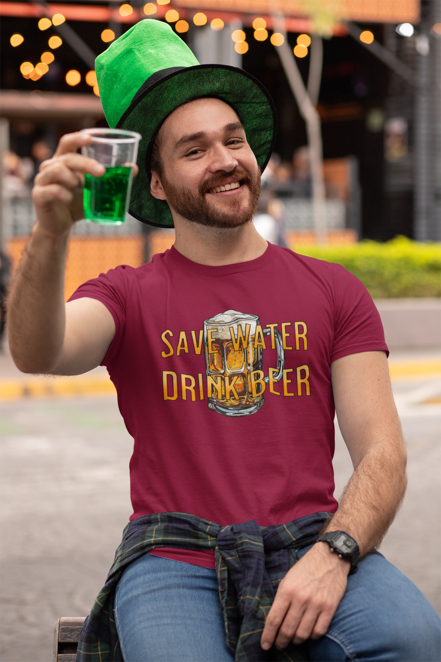 Save Water Drink Beer Funny Men's T-Shirt